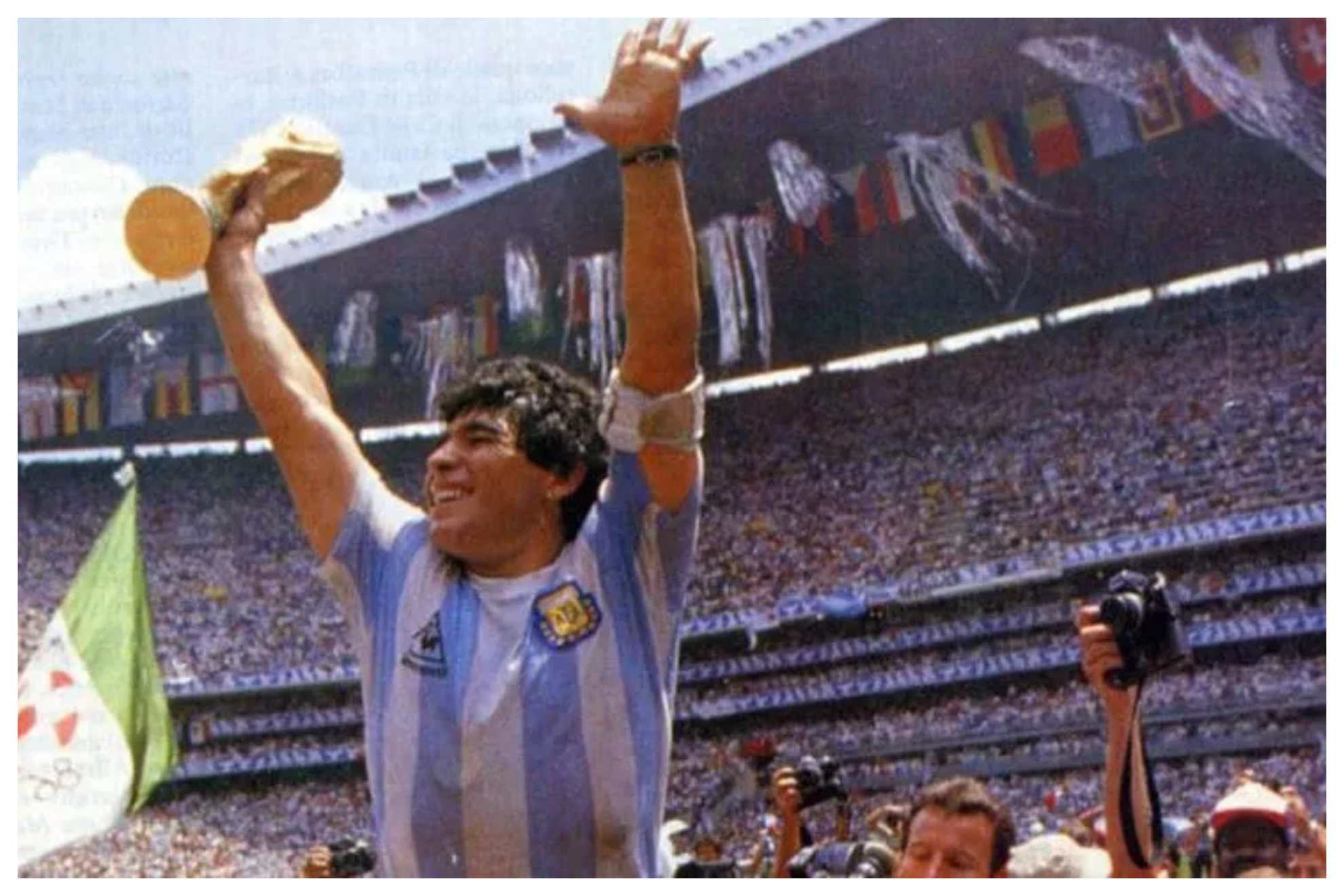 La camiseta de Maradona con la que celebró el Mundial 86.