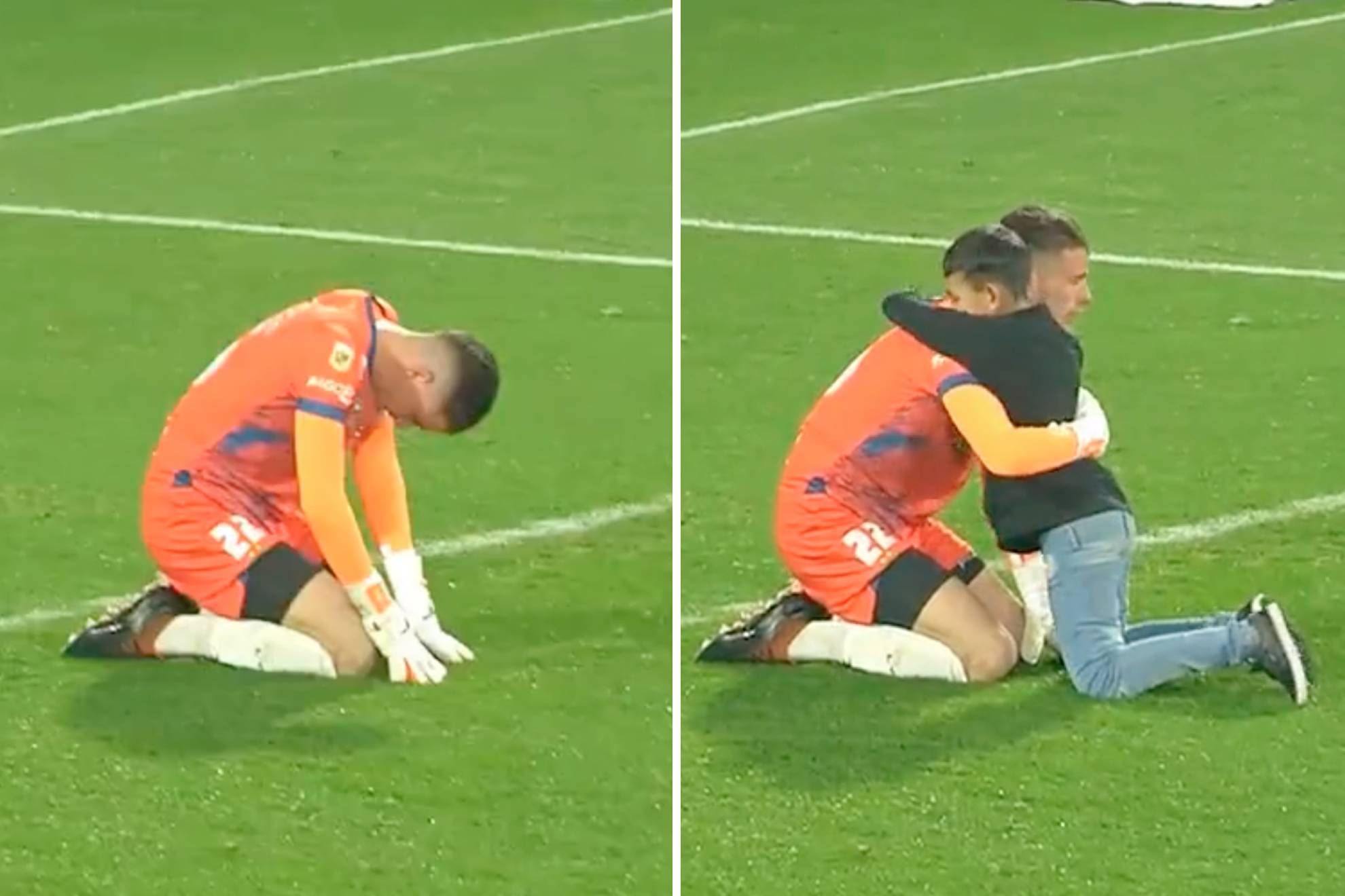 Un niño conmueve al fútbol argentino: ¡Abraza al portero después de perder en el último minuto!