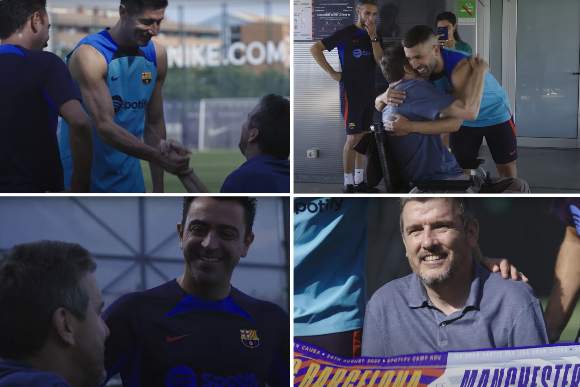 La visita de Unzu a la plantilla del Barcelona: complicidad con Xavi y Alba, presentacin a Lewandowski...