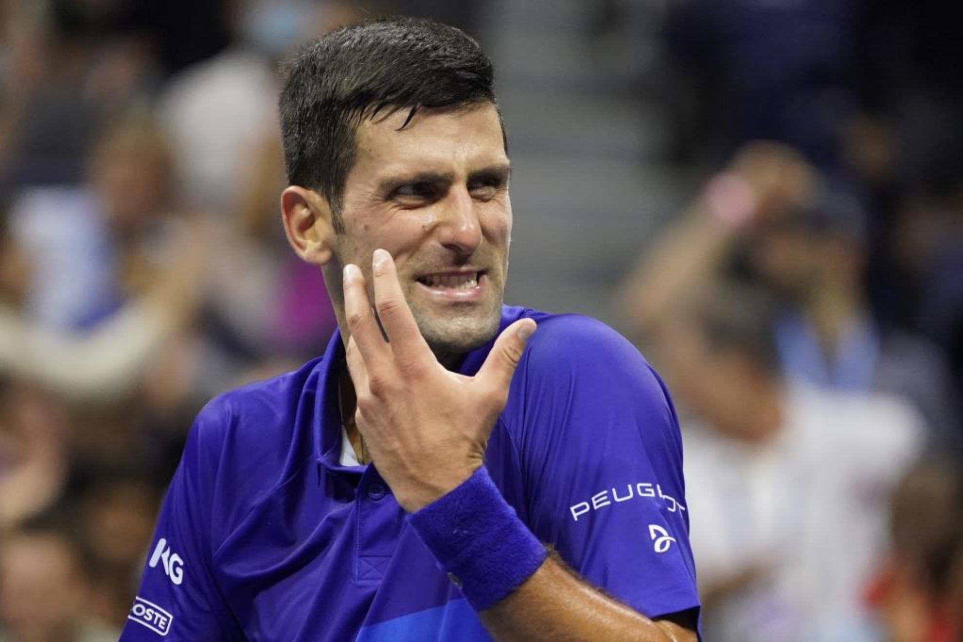 Novak Djokovic at the US Open in 2021 / AP.