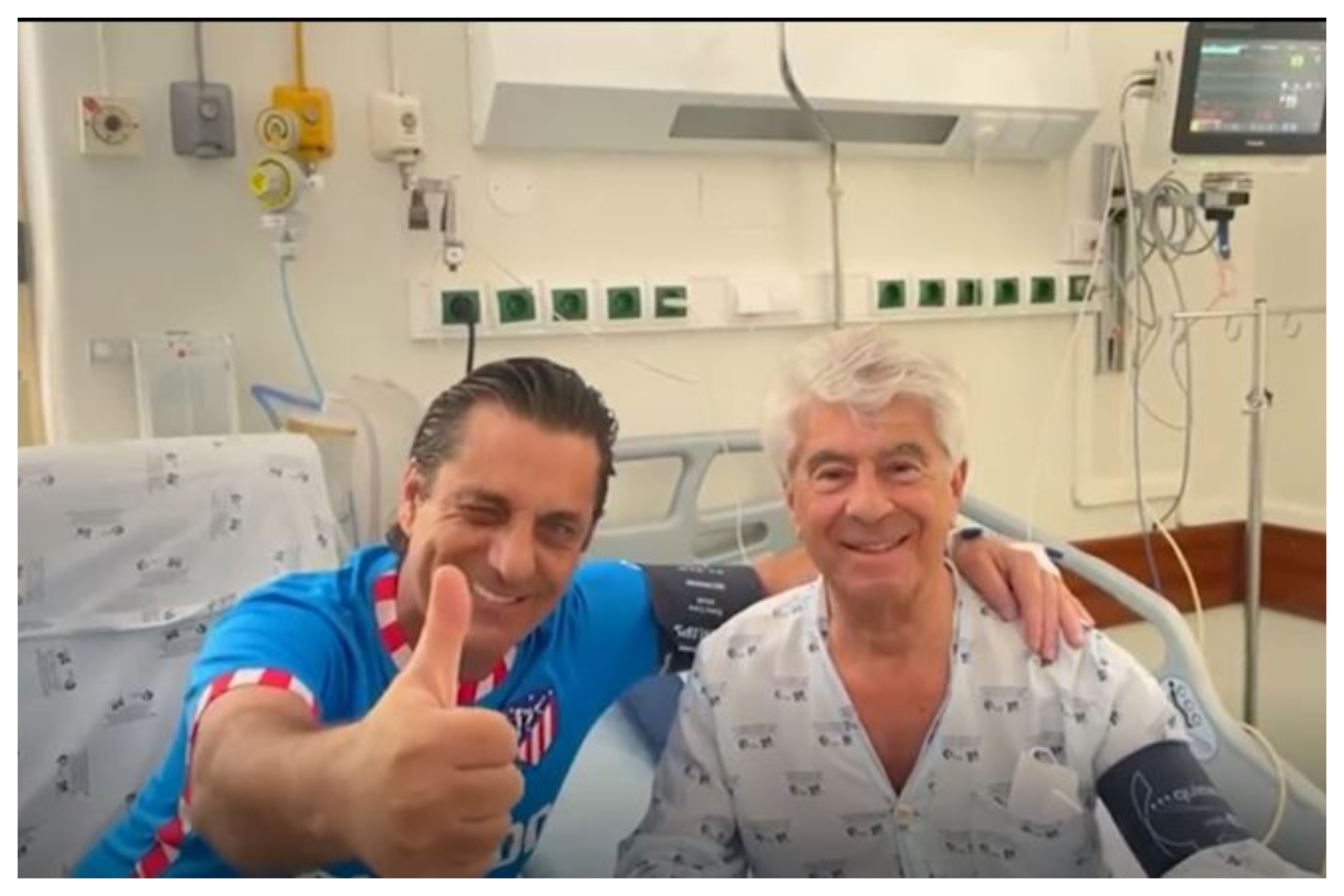 Paulo Futre sigue mostrando su mejora desde el hospital con la camiseta de su Atleti