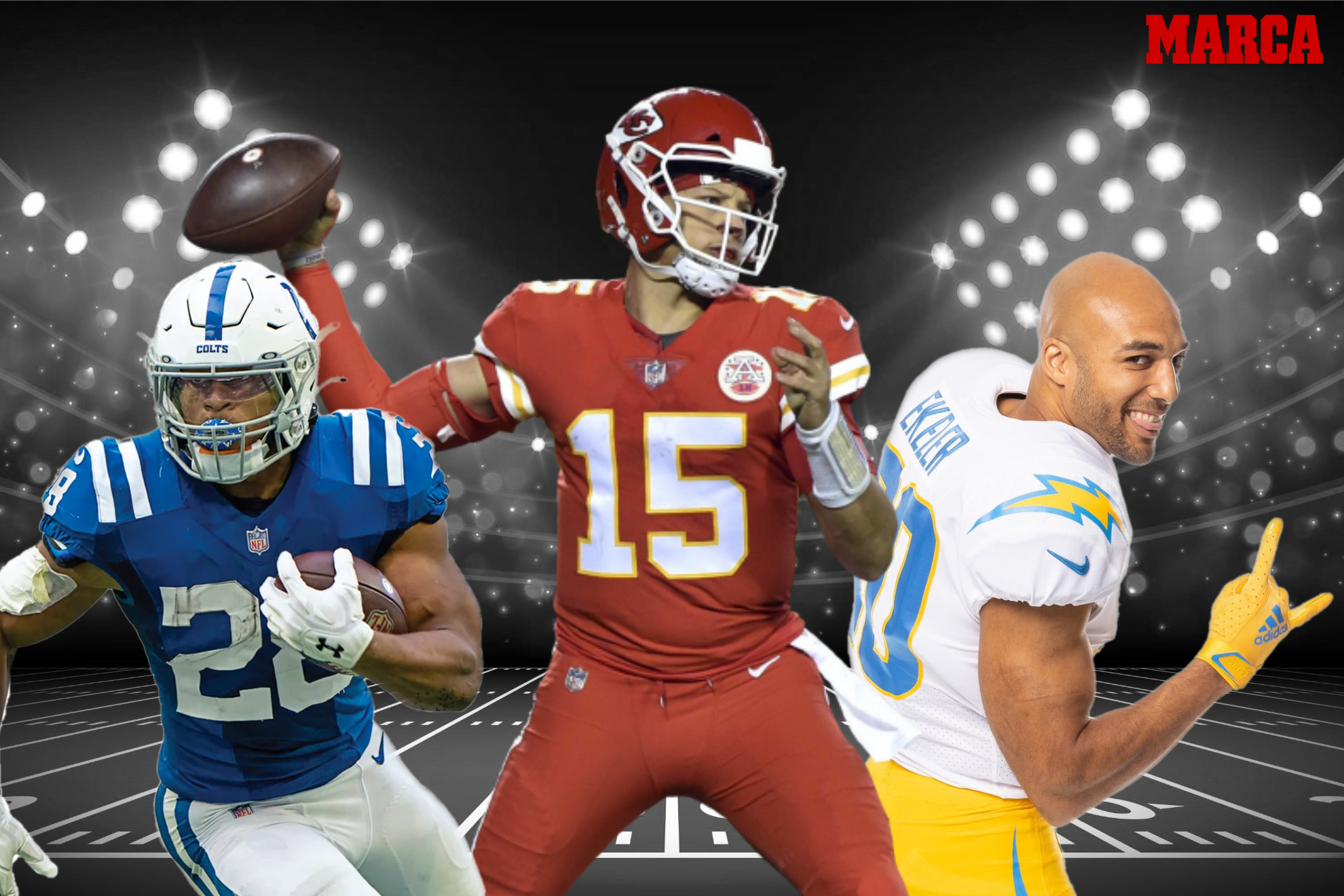 Jonathan Taylor (RB), Patrick Mahomes (QB), and Austin Ekeler(WR) are some of this year's standouts in their respective positions. -MARCA