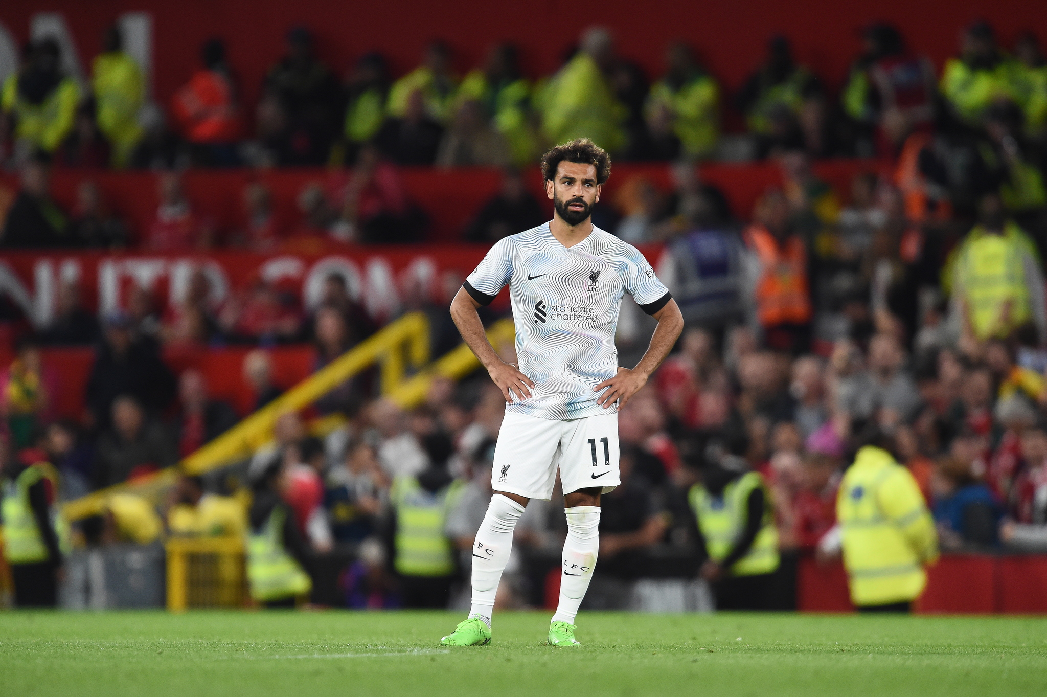 Salah, durante el partido contra el United