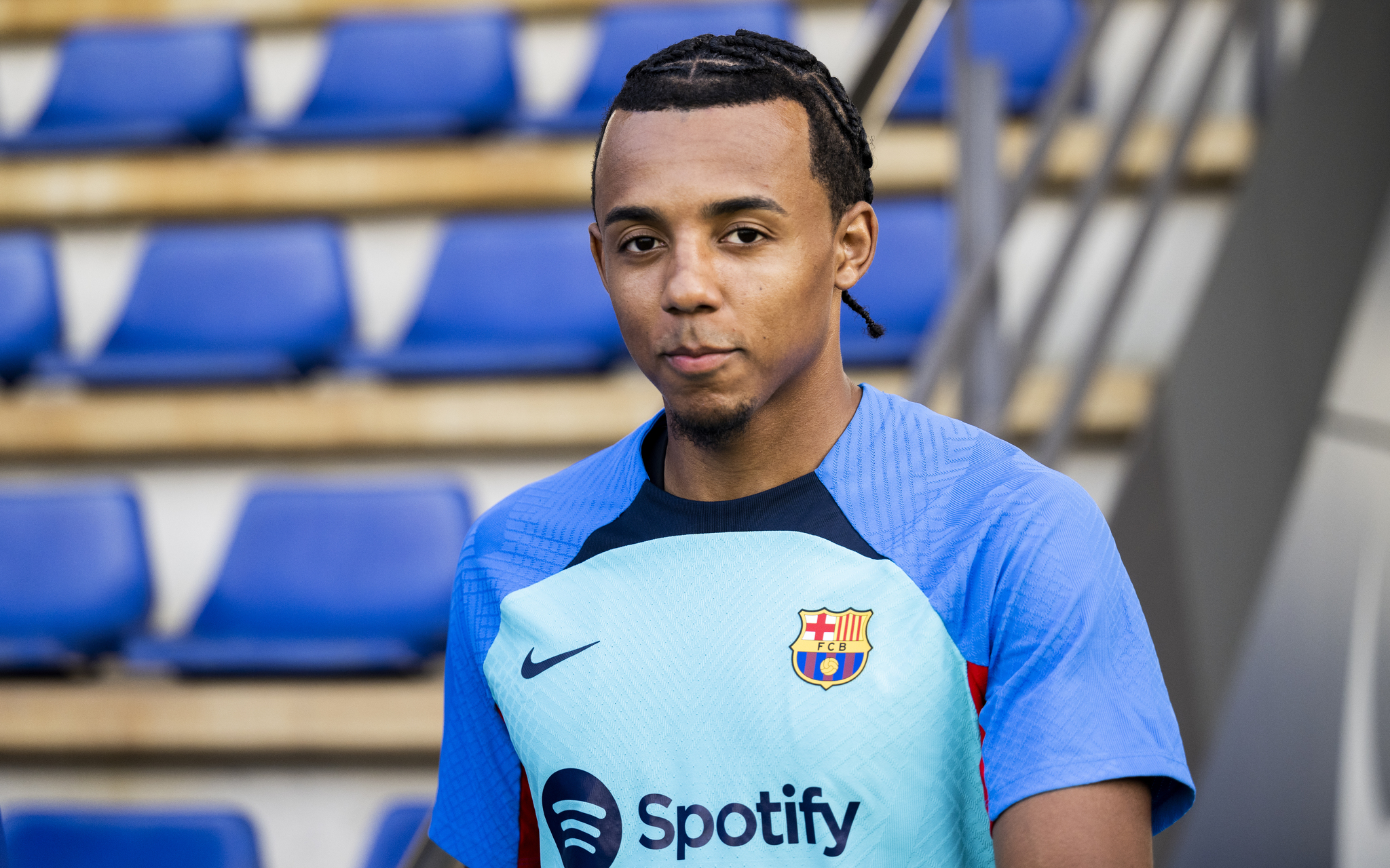 Koundé, en un entrenamiento del Barça. / FCB