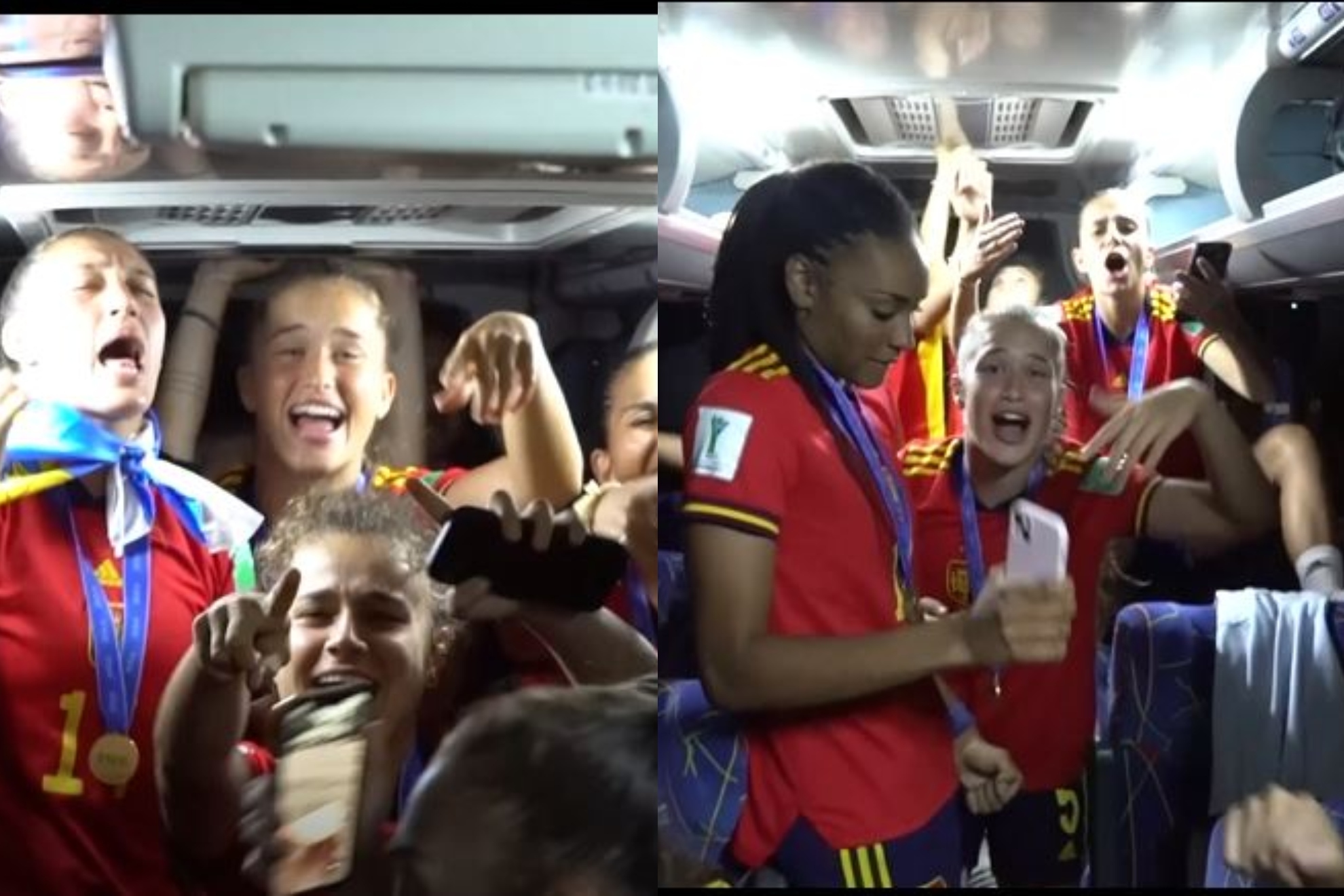 De 'Purpurina' a Manu Carrasco: as se cant el Mundial sub-20 en el autobs de las campeonas