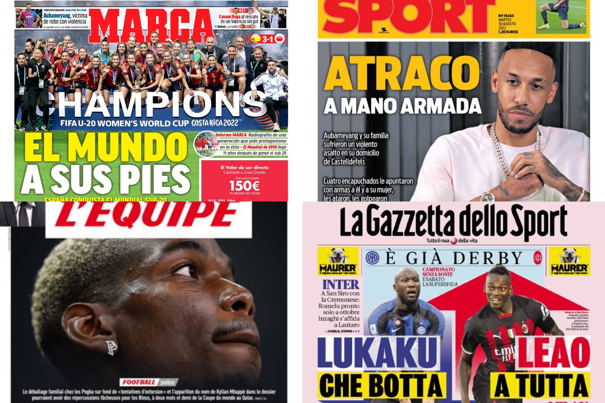 Las portadas más destacadas de la prensa deportiva el 30 de agosto de 2022