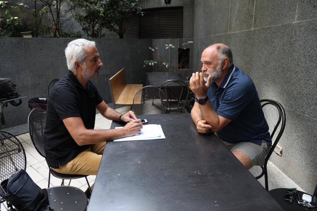 Pablo Laso, en un momento de la entrevista con el redactor de MARCA. JOSEBA ARROYO