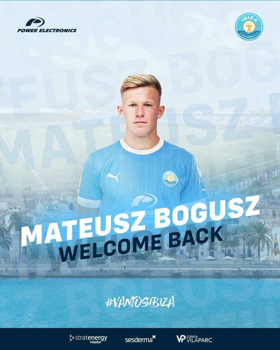 Imagen del anuncio del fichaje de Mateusz Bogusz por la UD Ibiza. / TWITTER @udibiza