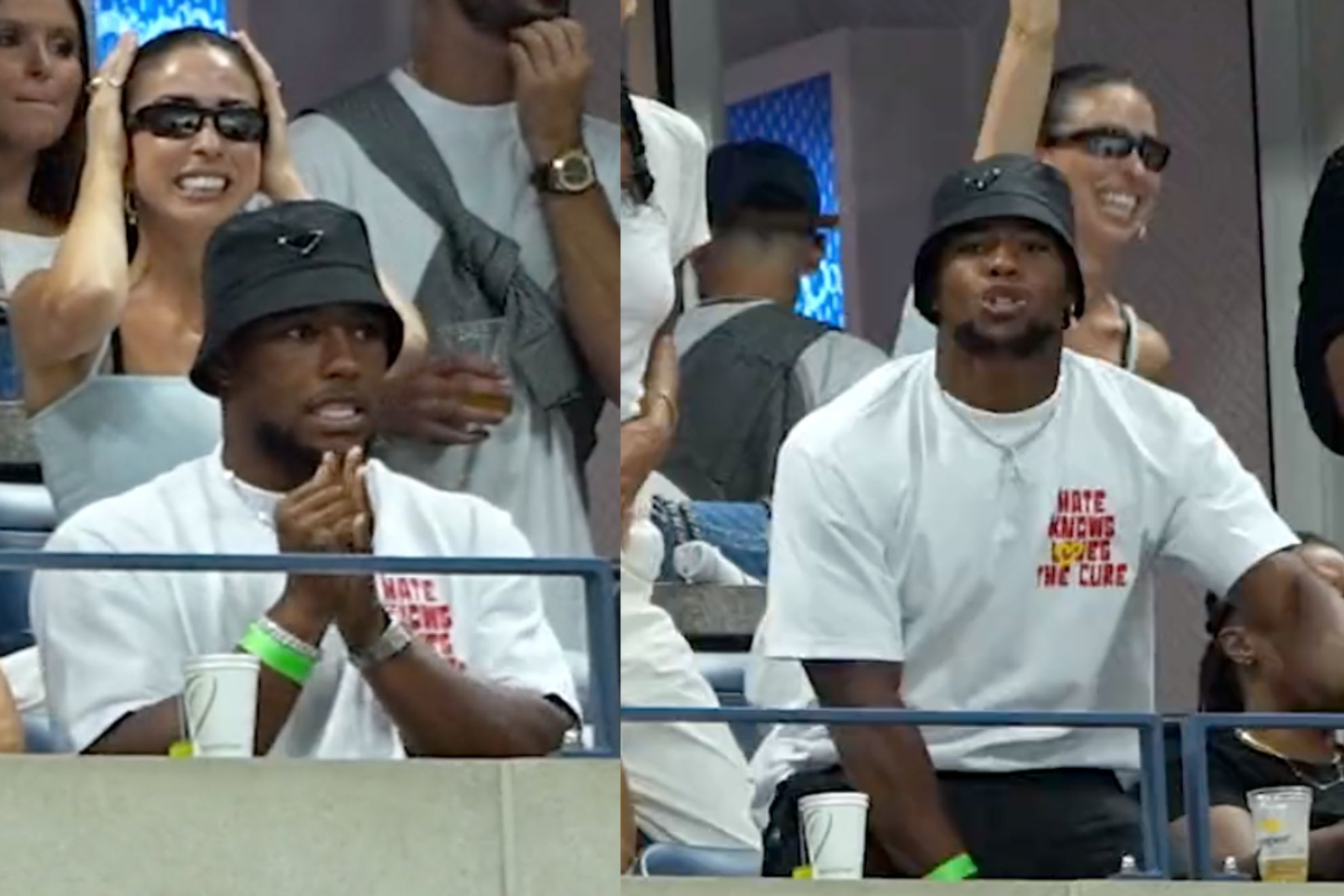 Saquon Barkley, watching Serena Williams at Arthur Ashe Stadium. -@usopen