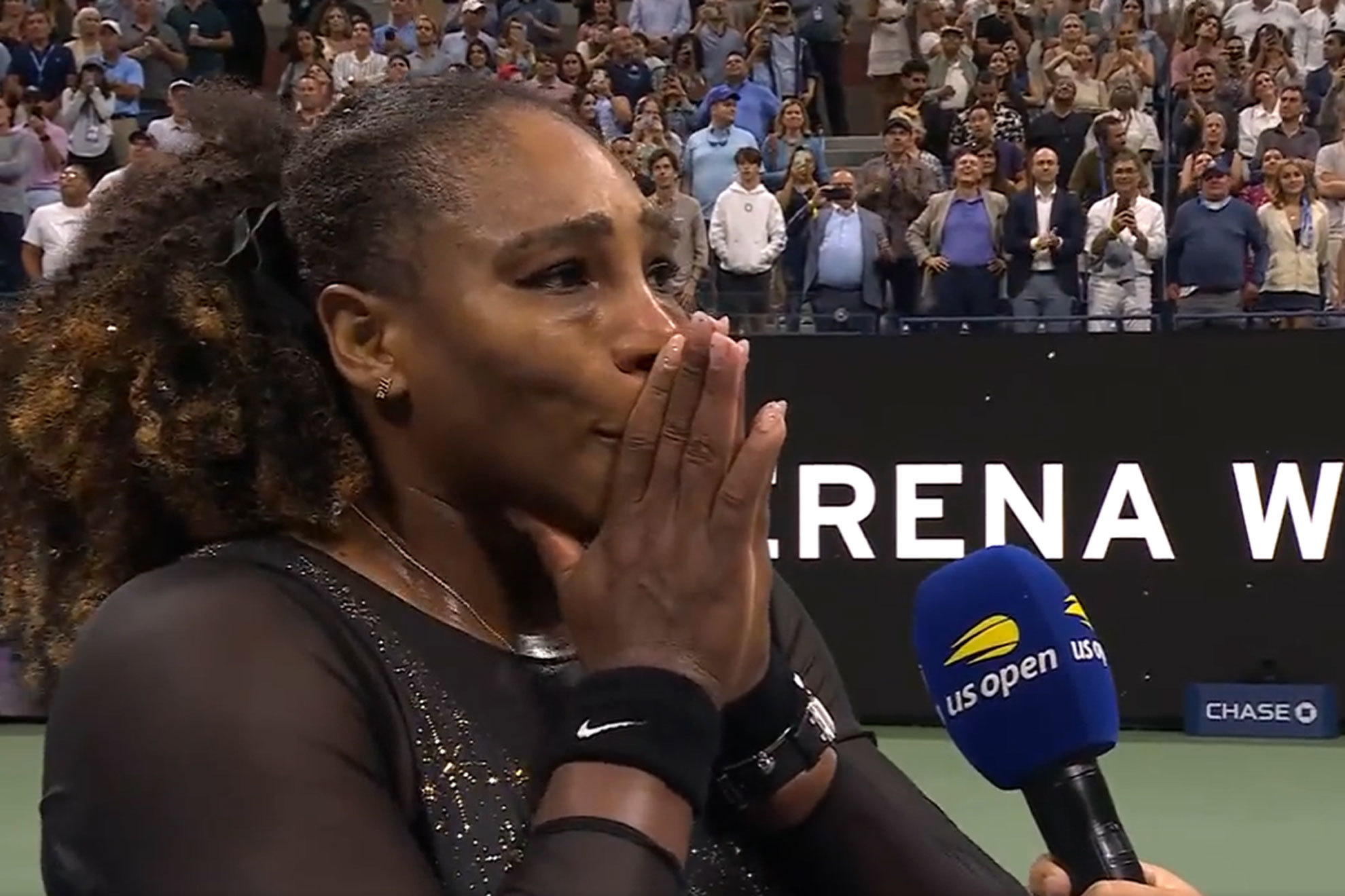 La emocin de Serena Williams a pie de pista: "Esto son lgrimas de alegra, creo, no lo s..."