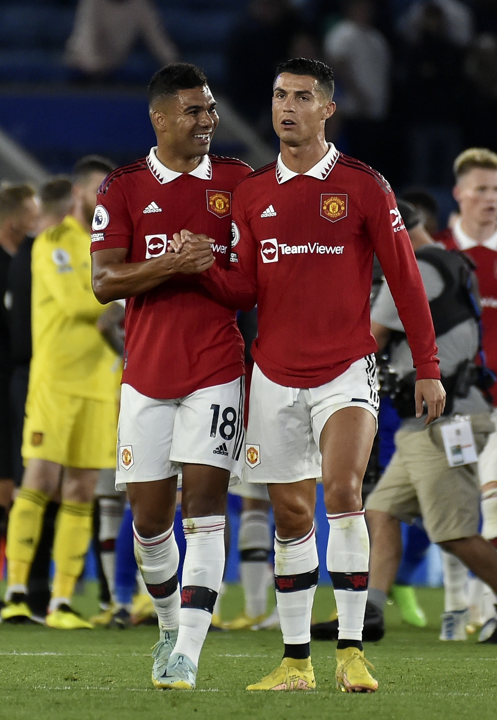 Manchester United's Casemiro and Cristiano Ronaldo
