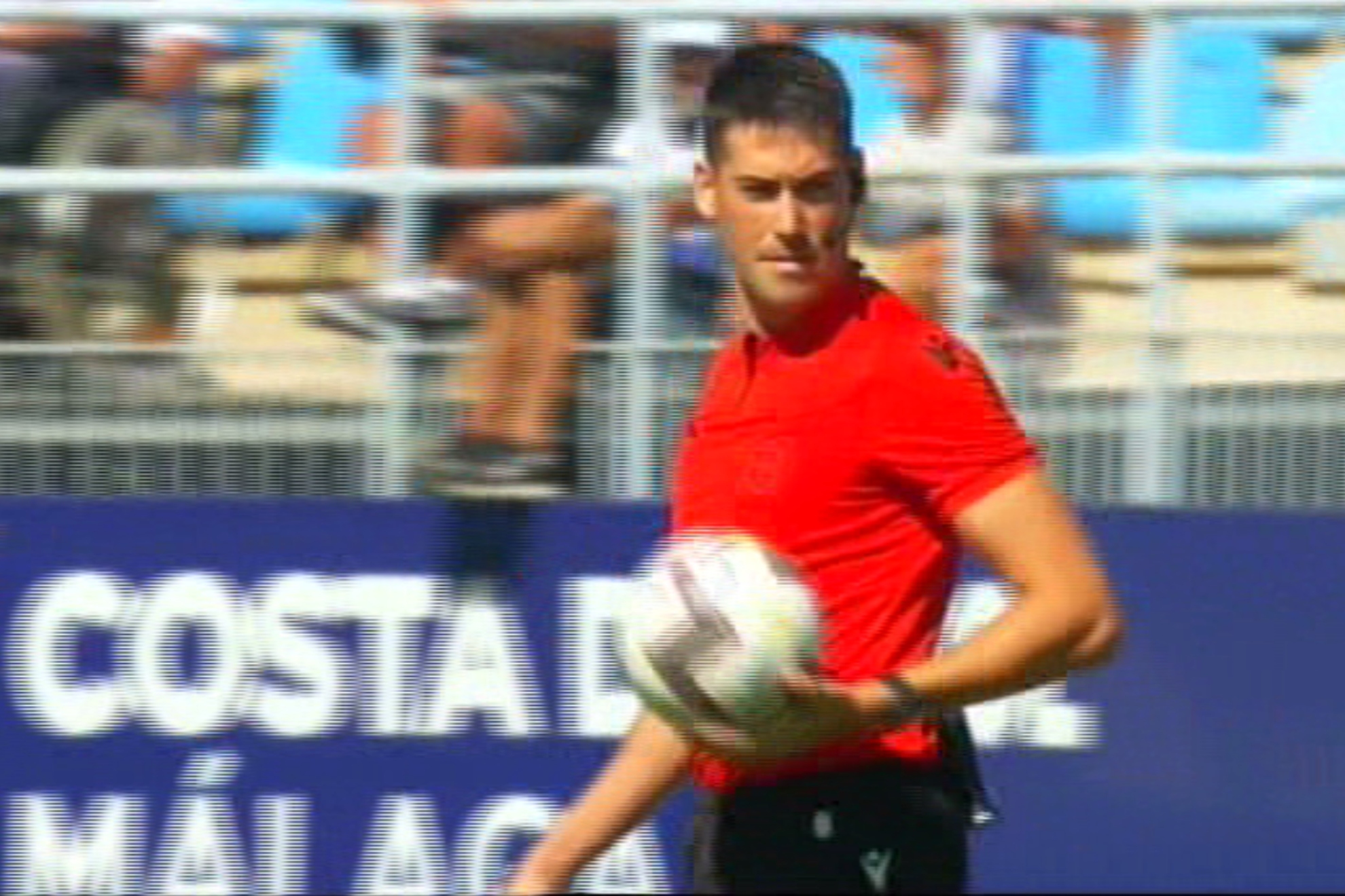 Sánchez Sanchez, en su debut en Segunda en el Málaga-Albacete. /TV