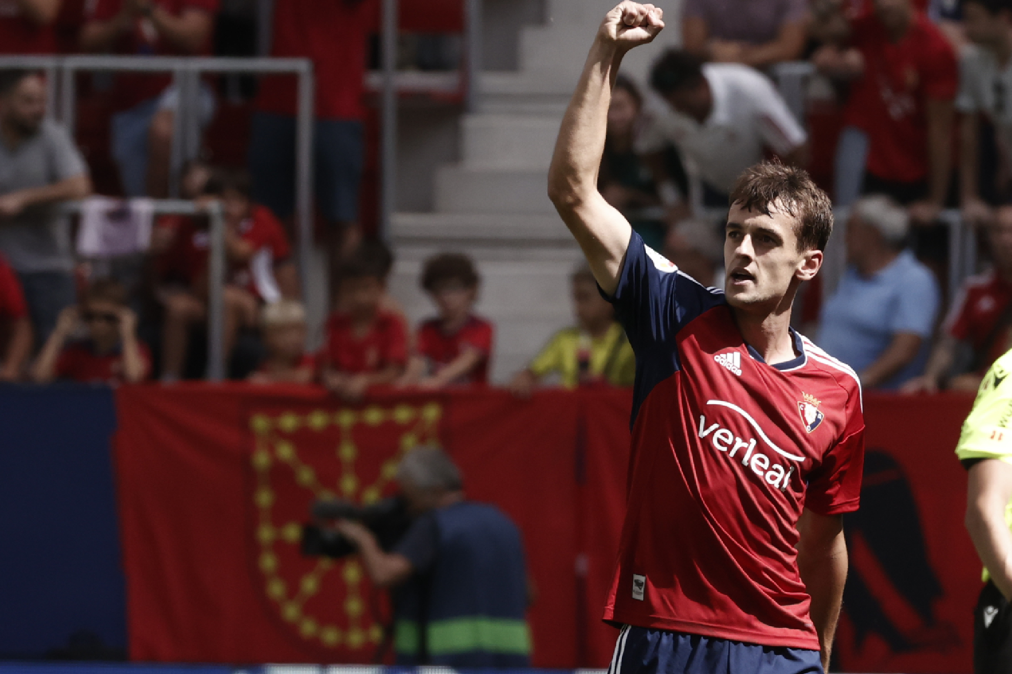 Aimar Oroz celebra el gol marado frente al Rayo Vallecano. DANI FERNANDEZ