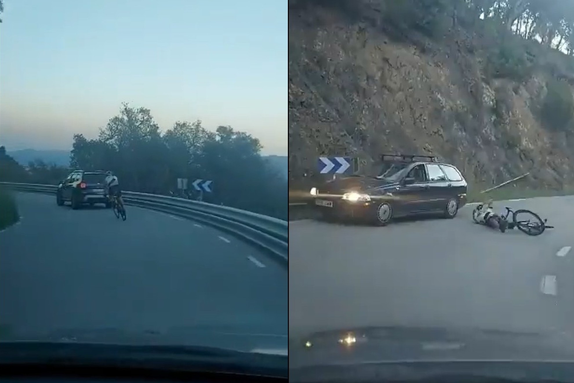 ciclista - adelantamiento - imprudente - video viral - accidente