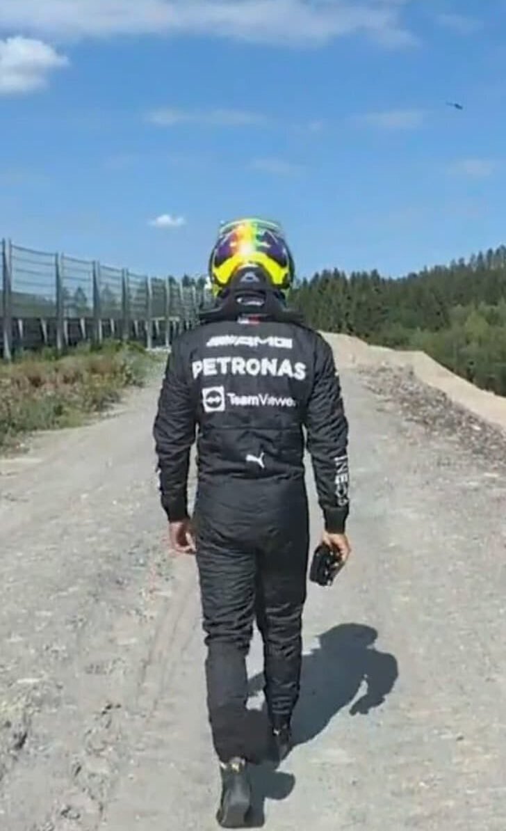 Hamilton tras su abandono en Spa | F1