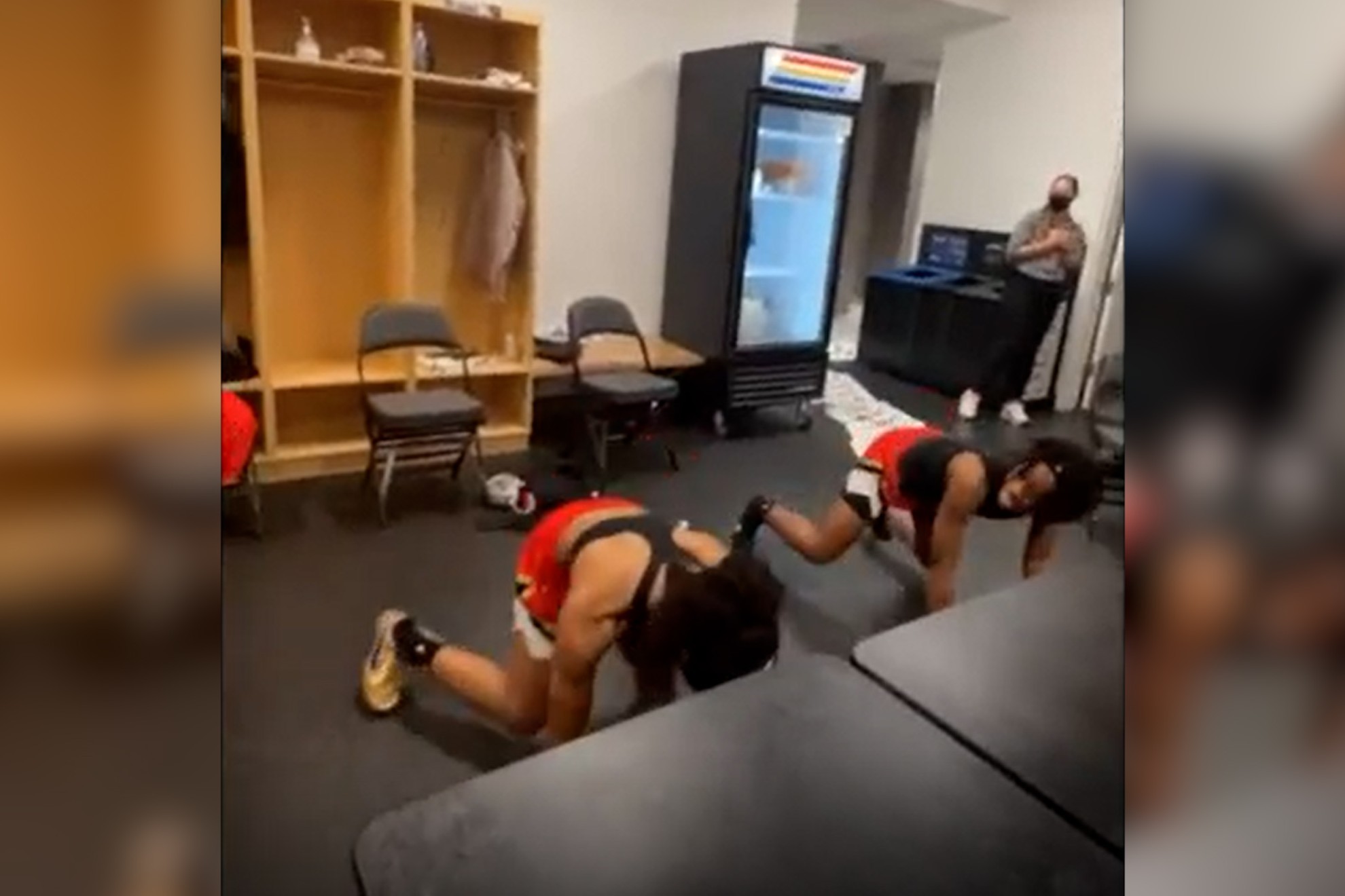 Twerking party in the Las Vegas Aces' dressing room after WMBA Finals win