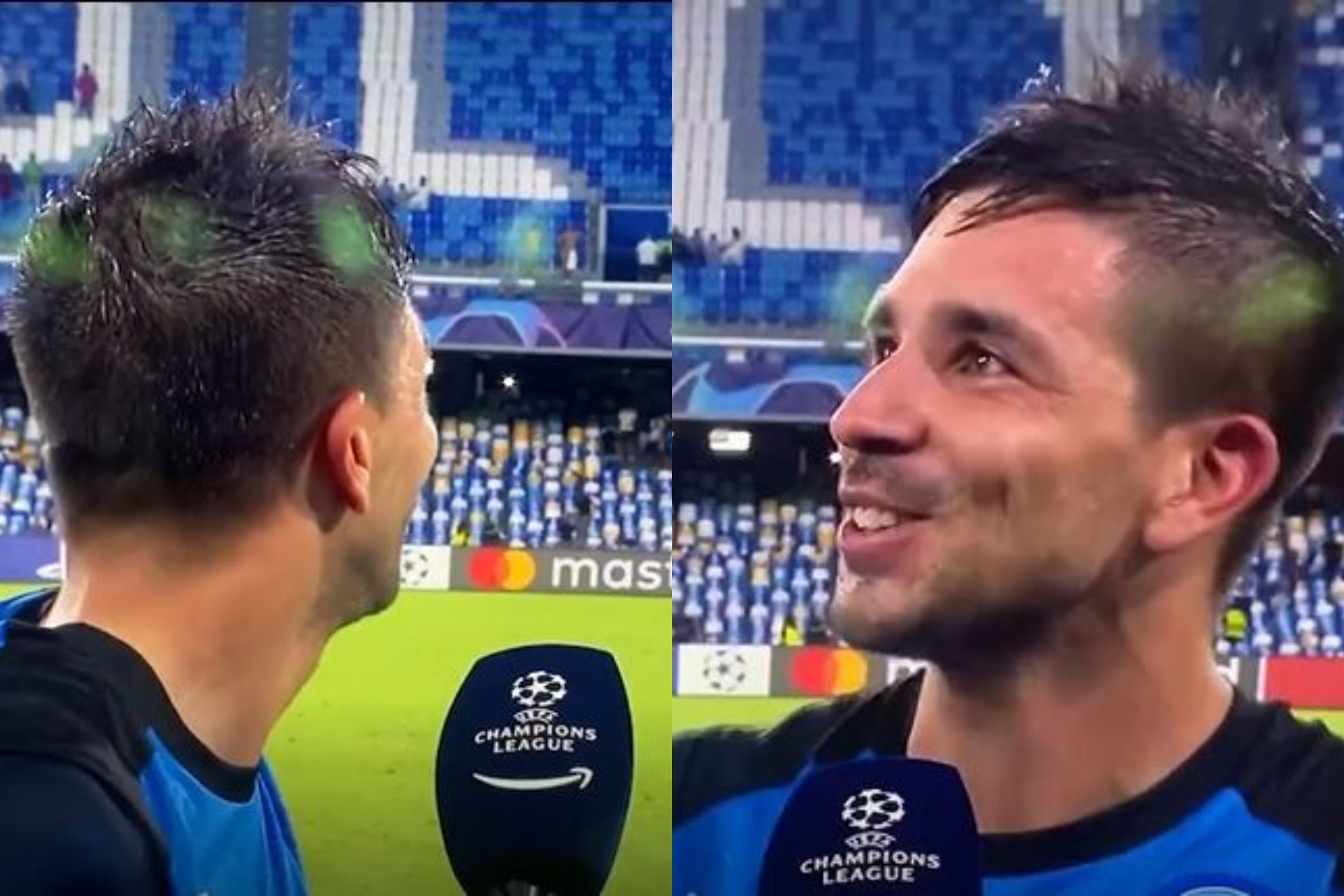 La reaccin de Gio Simeone al enterarse del gol de Griezmann