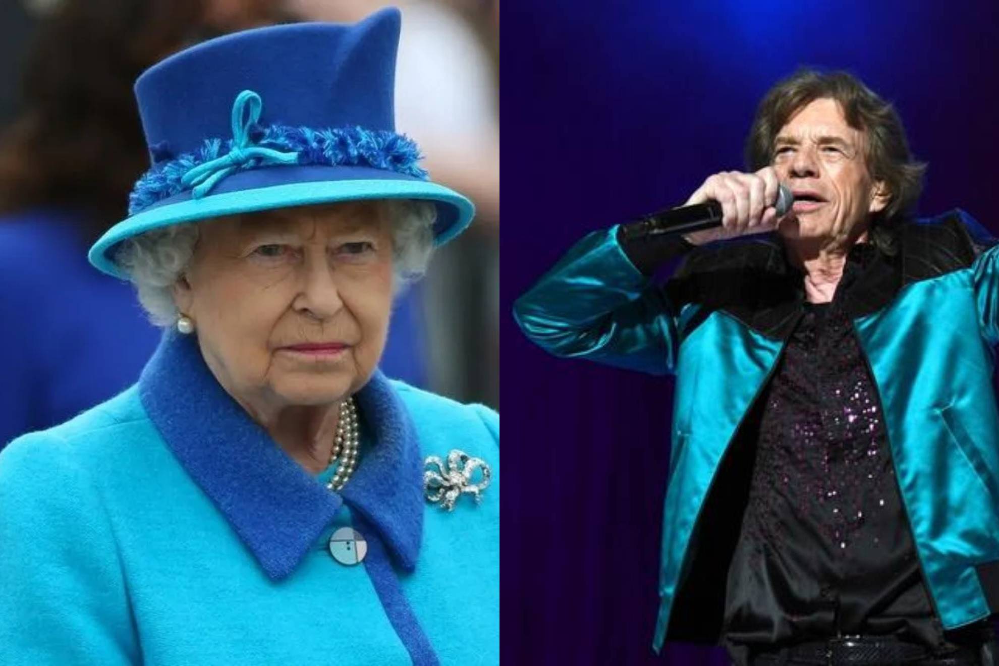 La reina Isabel II y Mick Jagger.