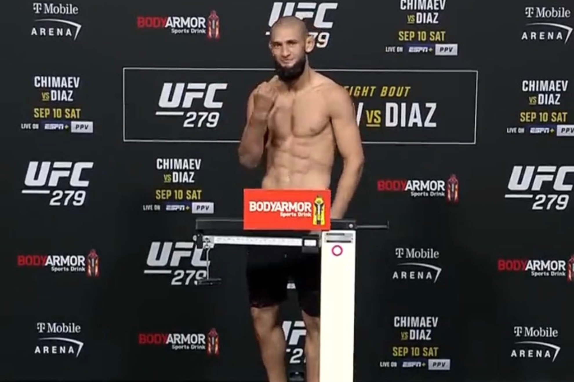 UFC 279 weigh-ins - Screenshot