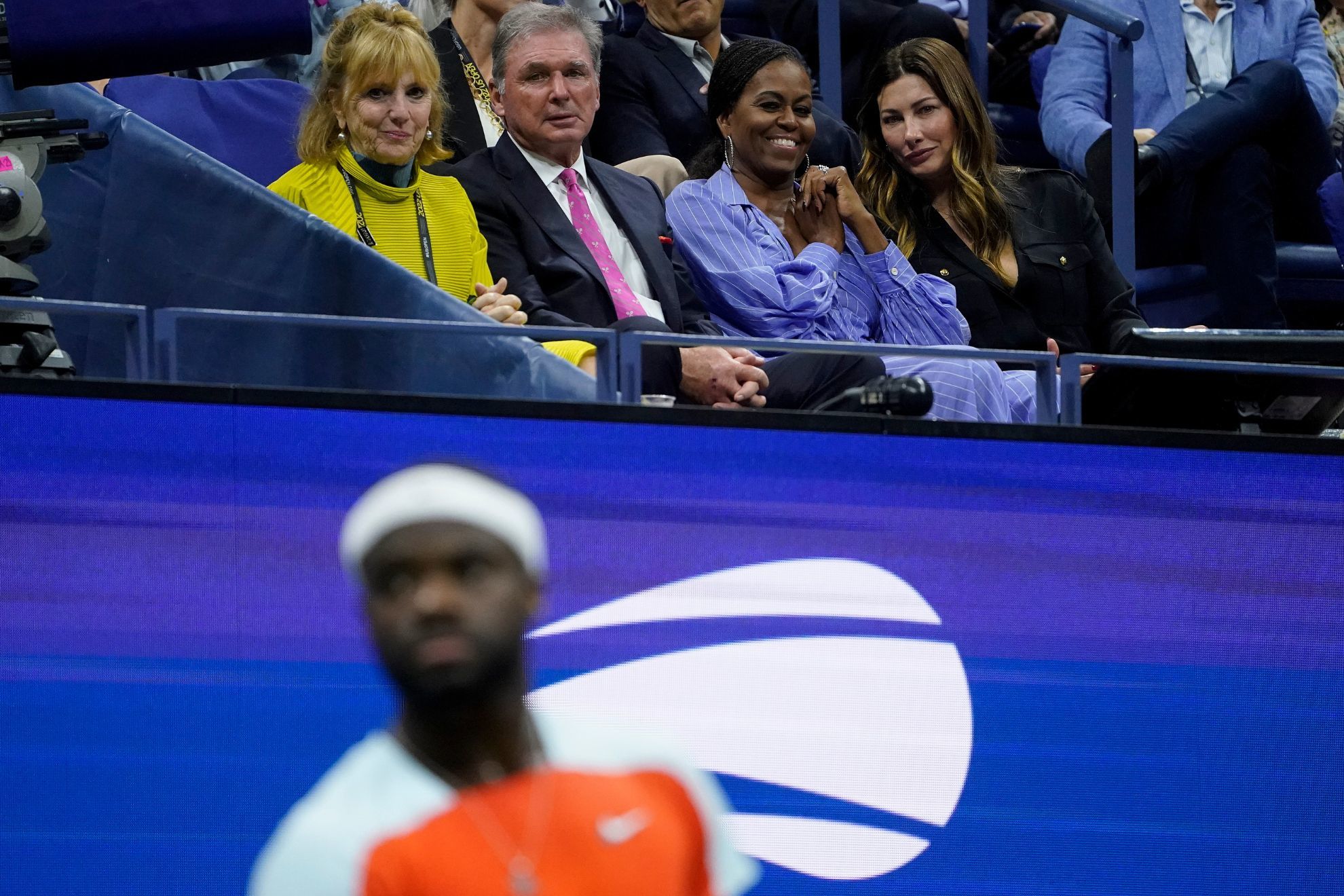 Former FLOTUS Michelle Obama watching Frances Tiafoe at US Open / AP