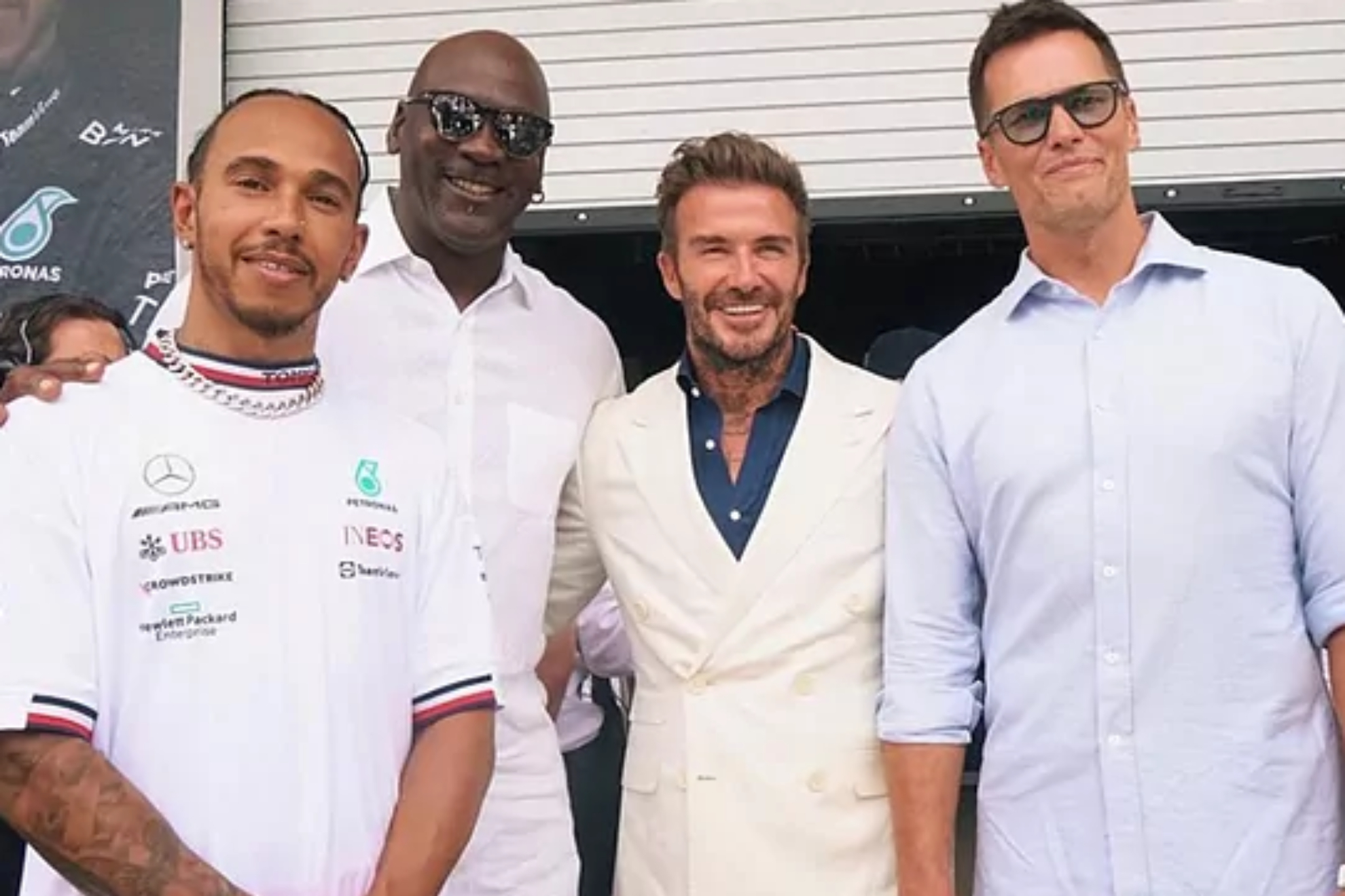 Lewis Hamilton, Michael Jordan, David Beckham and Tom Brady/Twitter @TomBrady