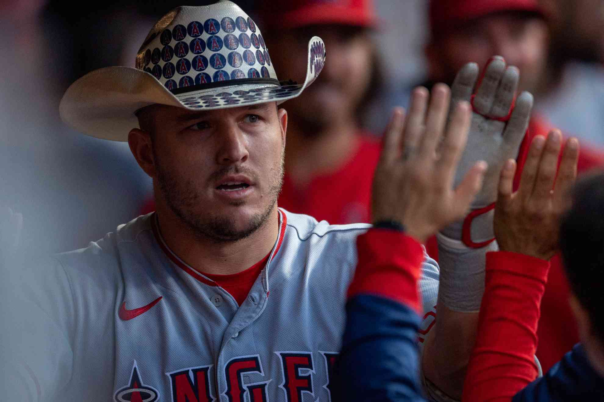 mike trout away jersey