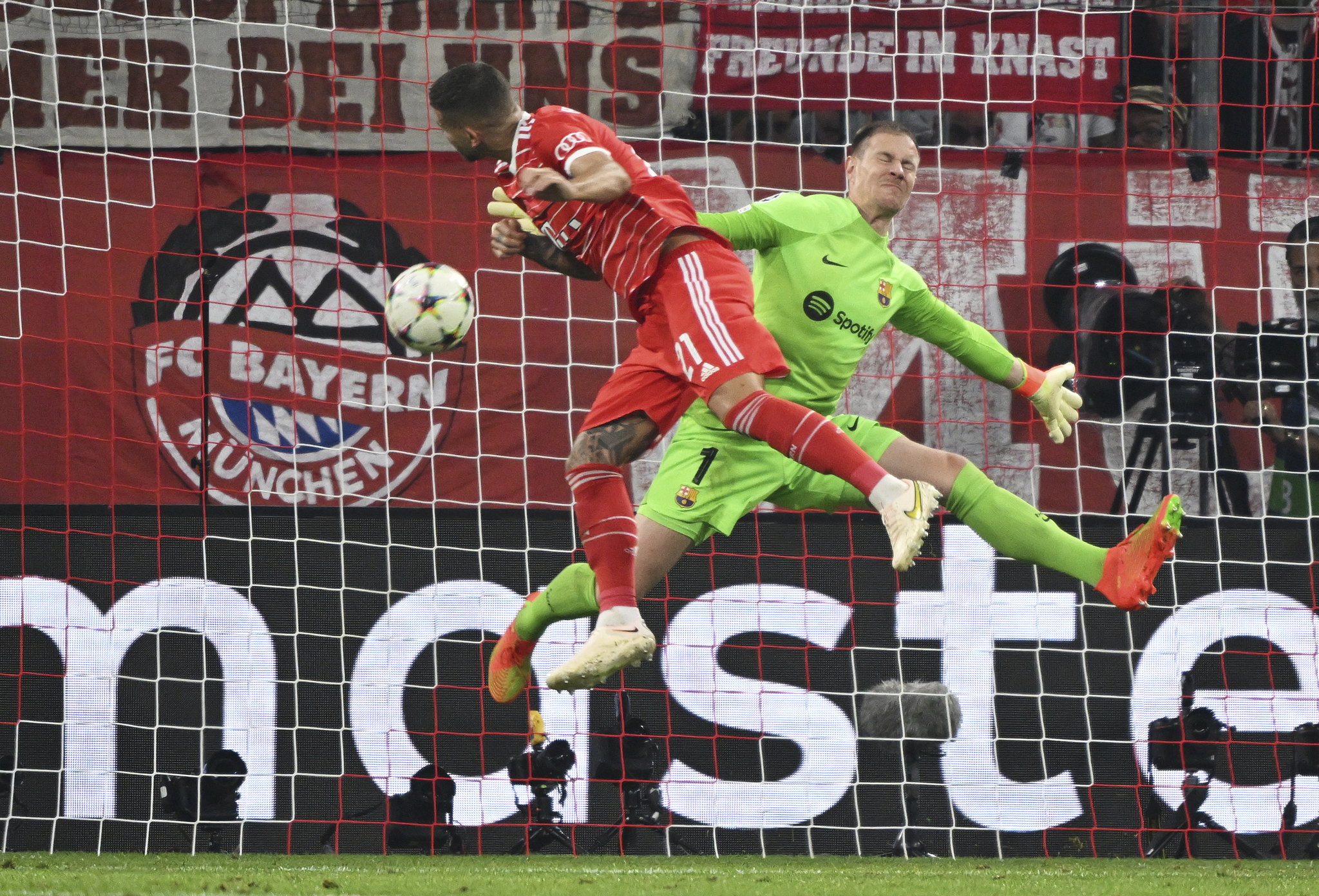 Bayern Munich's Lucas Hernandez scores