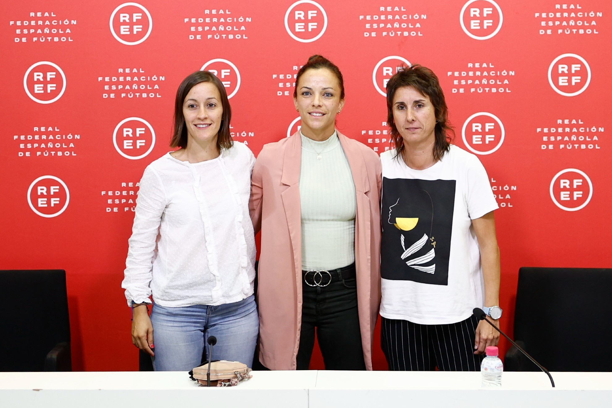 Guadalupe Porras, Marta Huerta y Marta Frías, en rueda de prensa / RFEF