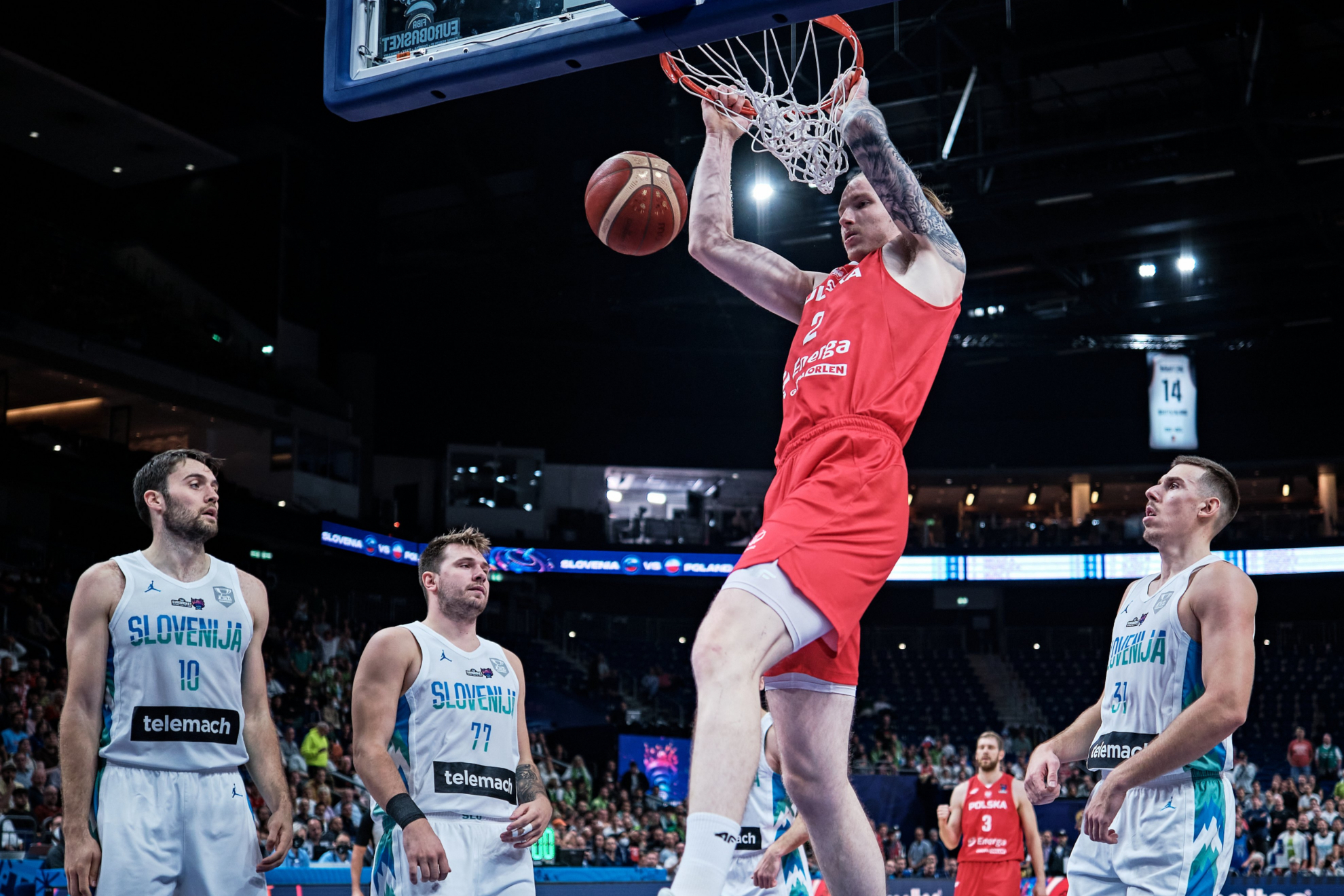 Poland defeated Slovenia and eliminated them from EuroBasket in the quarterfinals round. - Twitter: @FIBA