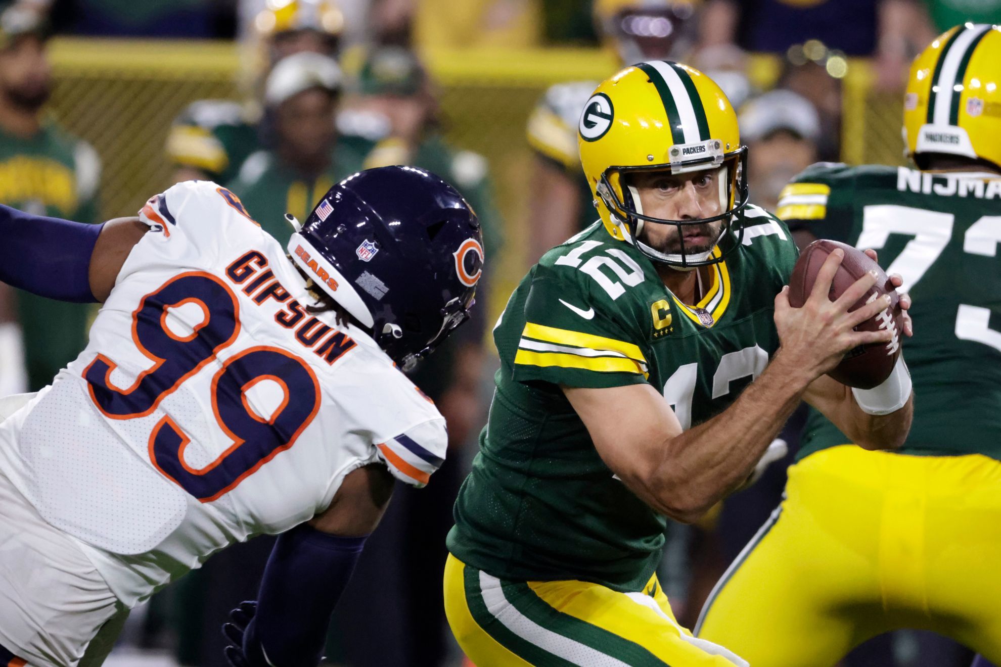 Aaron Rodgers, Green Bay Packers quarterback vs. Chicago Bears / AP