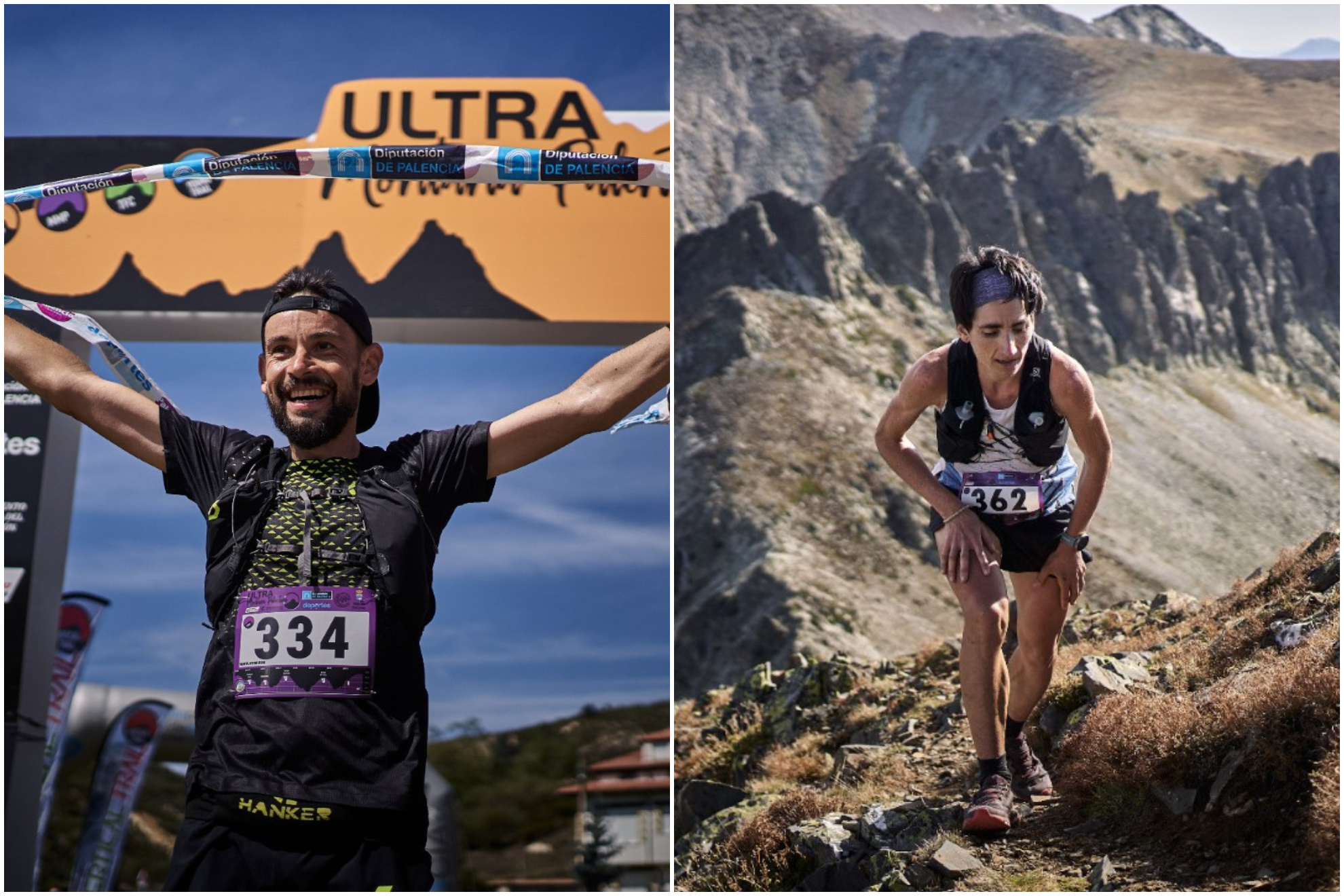 Borja Fernández, en la meta y Oihana Kortazar, en el Pico Las Lomas / DELA FOTO