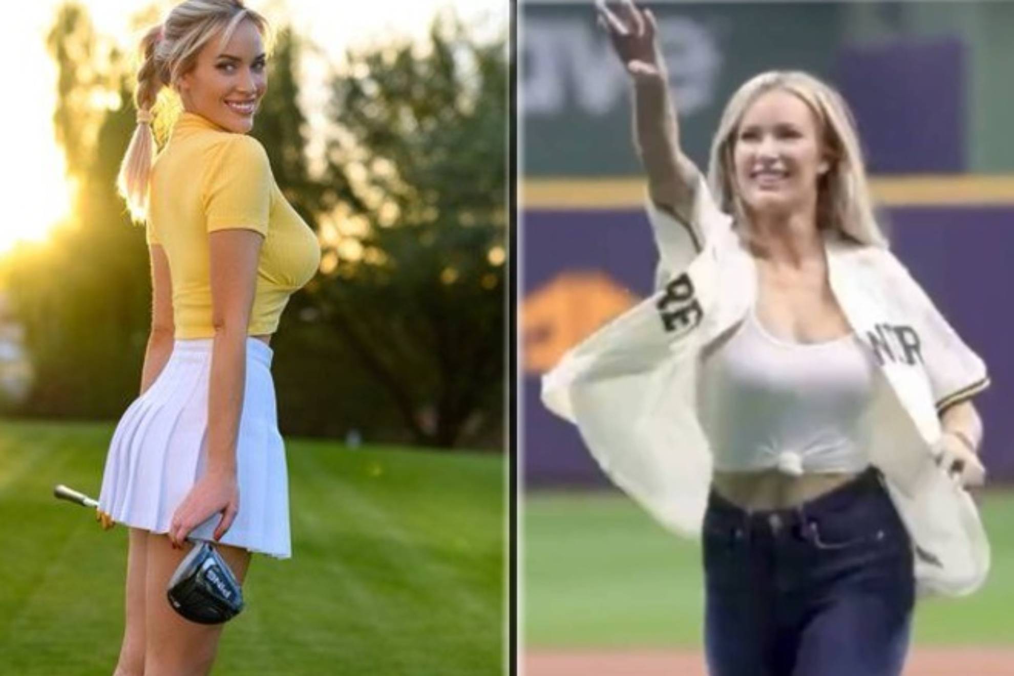 La influencer Paige Spiranac, considerada la golfista ms sexy del mundo, realiz el lanzamiento inicial del partido de la MLB que enfrent a los Milwaukee Brewers con los New York Yankees en el American Family Field.
