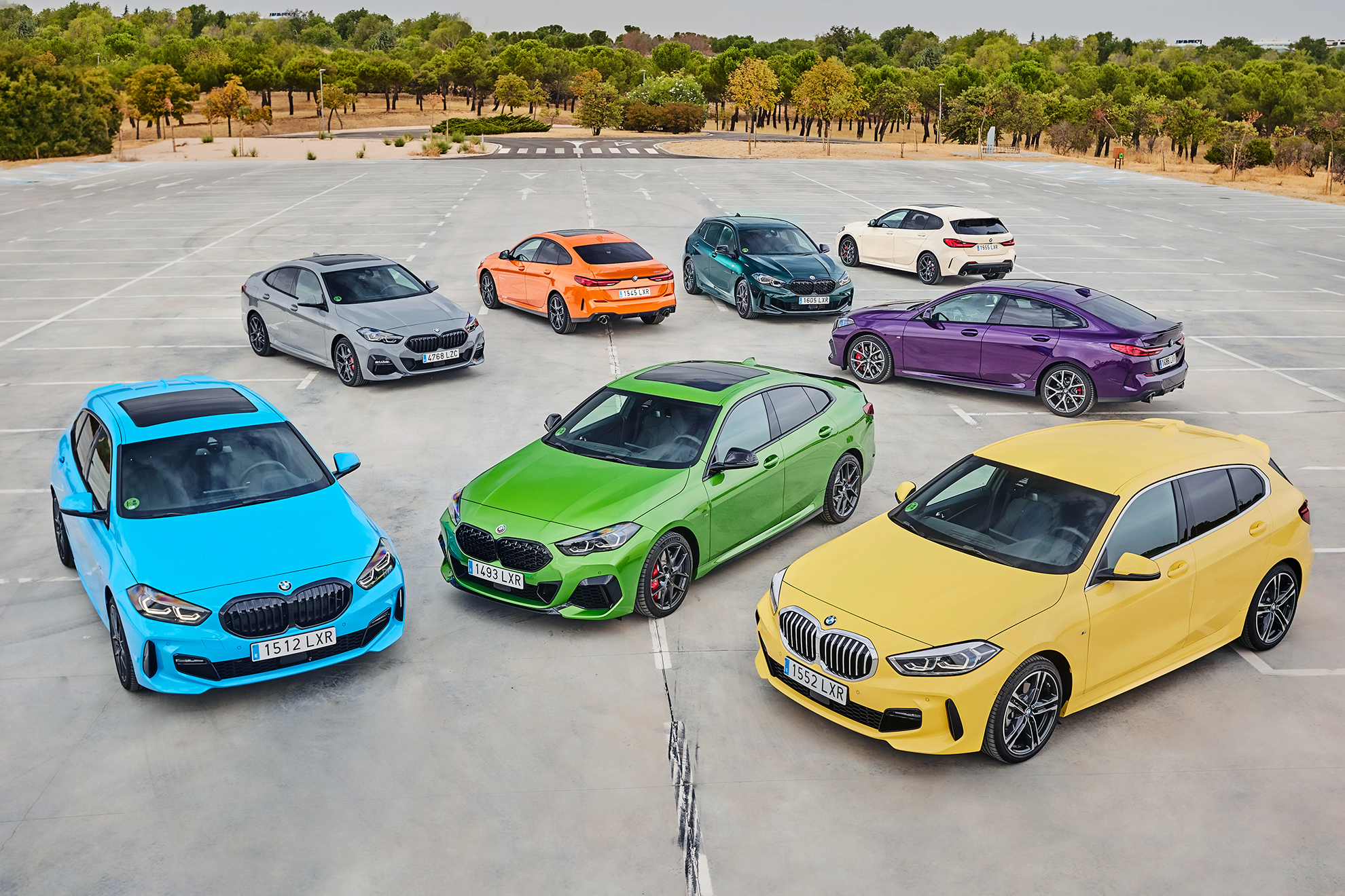 Los Serie 1 y Serie 2 Gran Coupé, con algunos de los colores Individual. Foto: BMW.