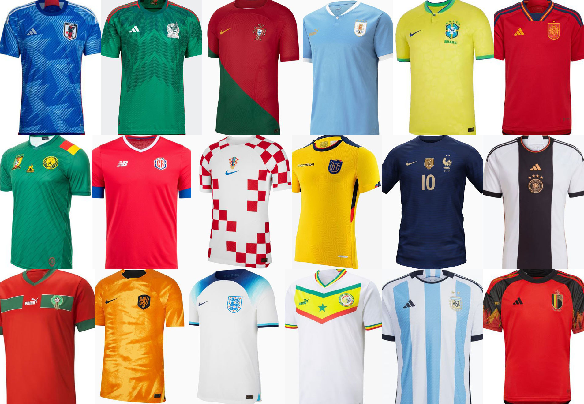 solapa Sostener factible Mundial 2022 Qatar: El ránking definitivo de las camisetas del Mundial:  ¿cuál es la más bonita... y la más fea? | Marca