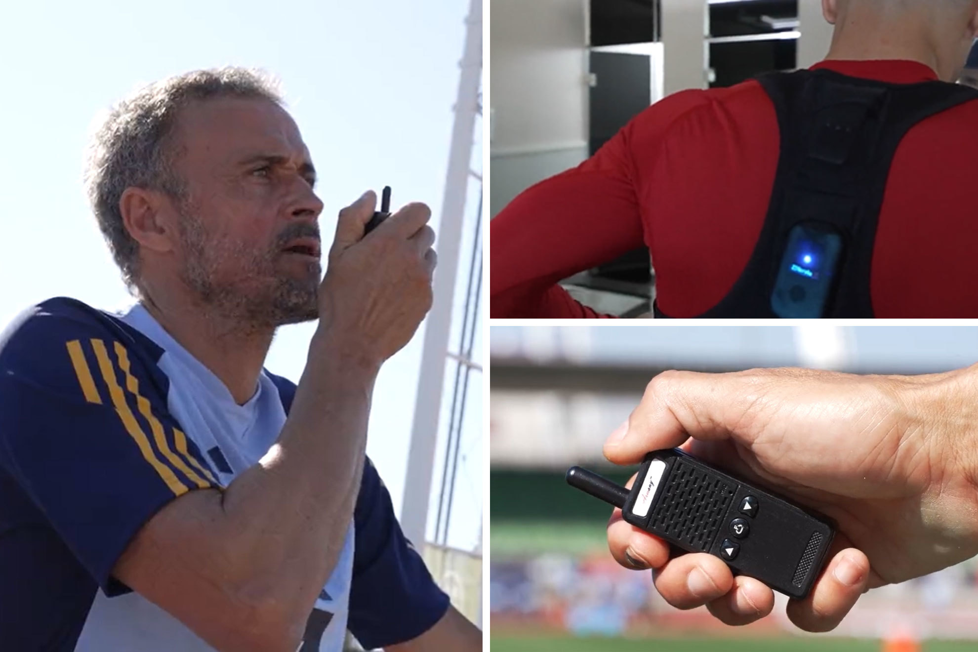 El último 'invento' de Luis Enrique: ¡le pone un 'walkie-talkie' a los jugadores en la espalda!