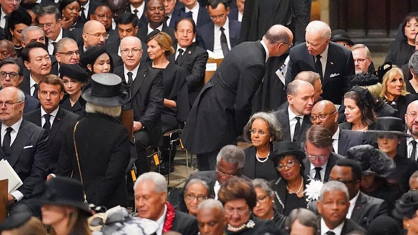 Biden at the Queen's funeral.