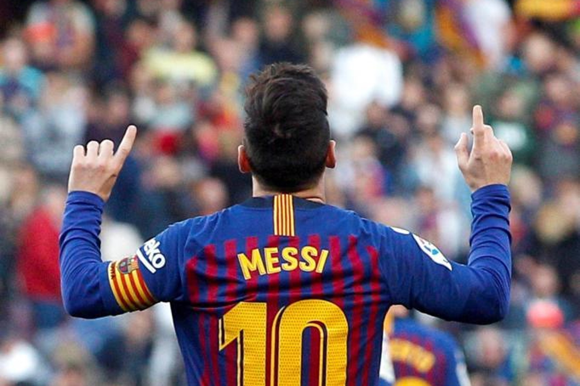 Messi, durante un partido con el Barcelona. EFE