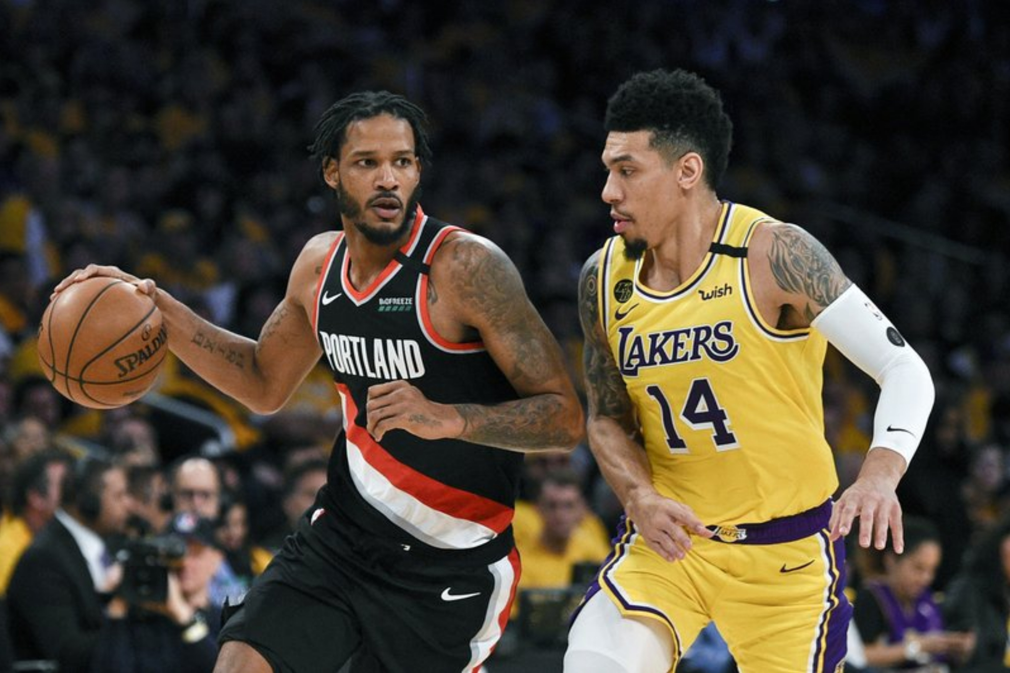 Trevor Ariza playing for the Portland Trail Blazers in 2020. - AP Photo/Kelvin Kuo