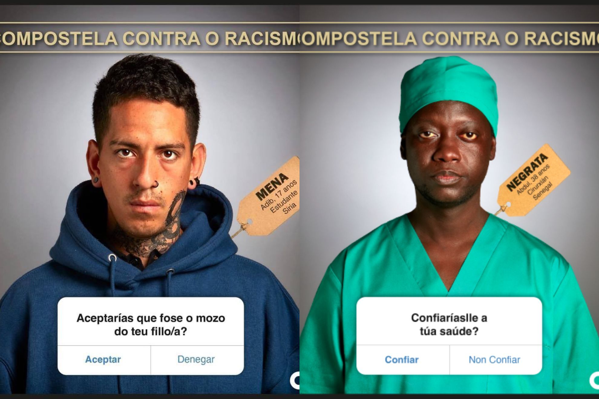 Compostela lanza una polmica campaa antirracista que se le vuelve en su contra: Compostela contra o racismo