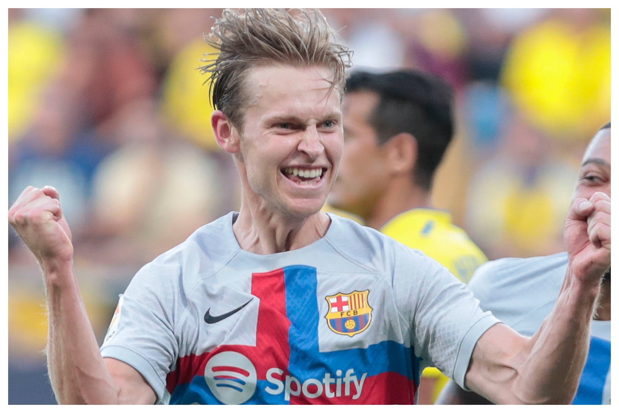 De Jong celebra un gol con el Barcelona. / EFE