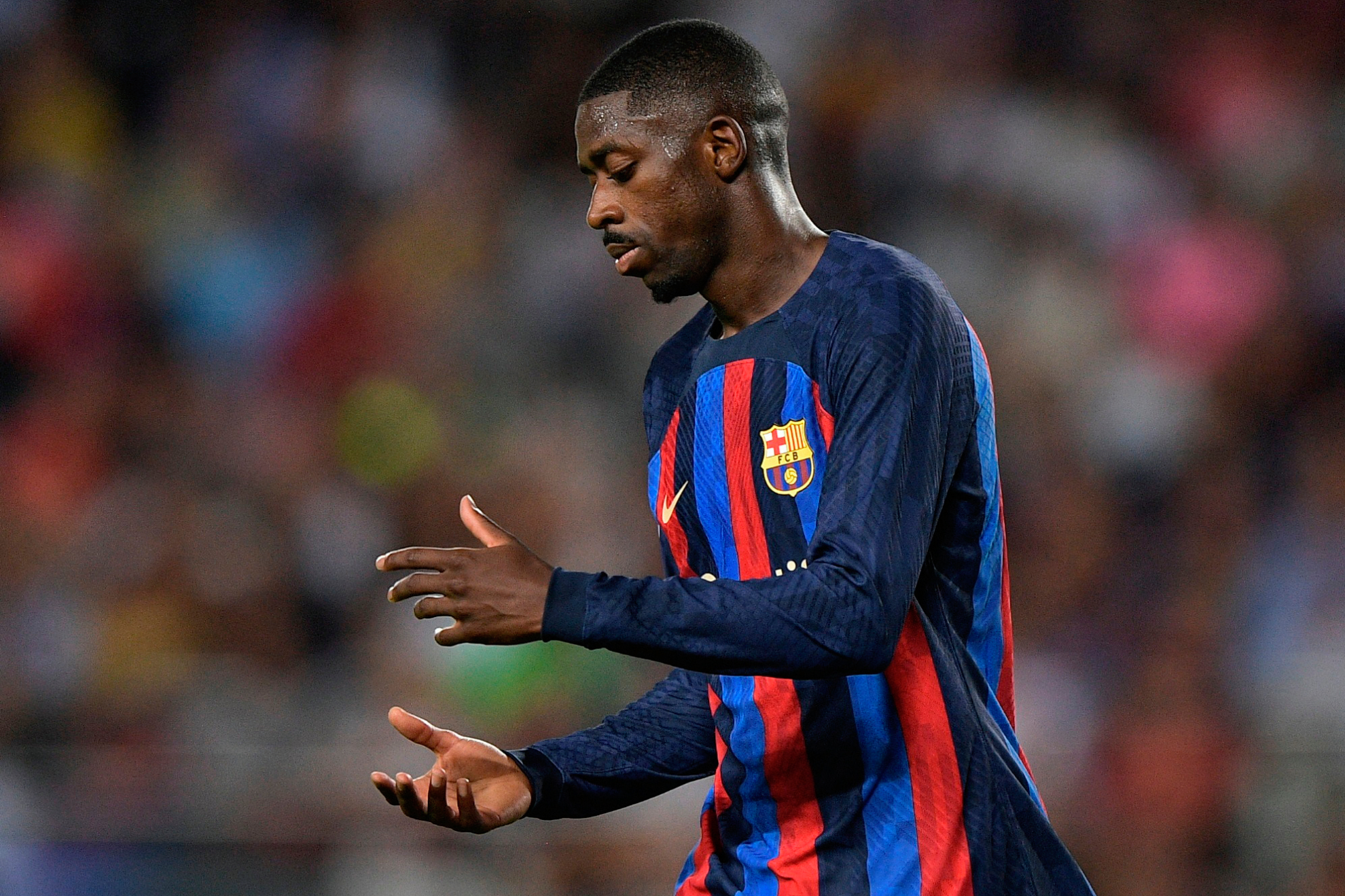 Ousmane Dembélé en un juego con el Barcelona de Xavi | Reuters