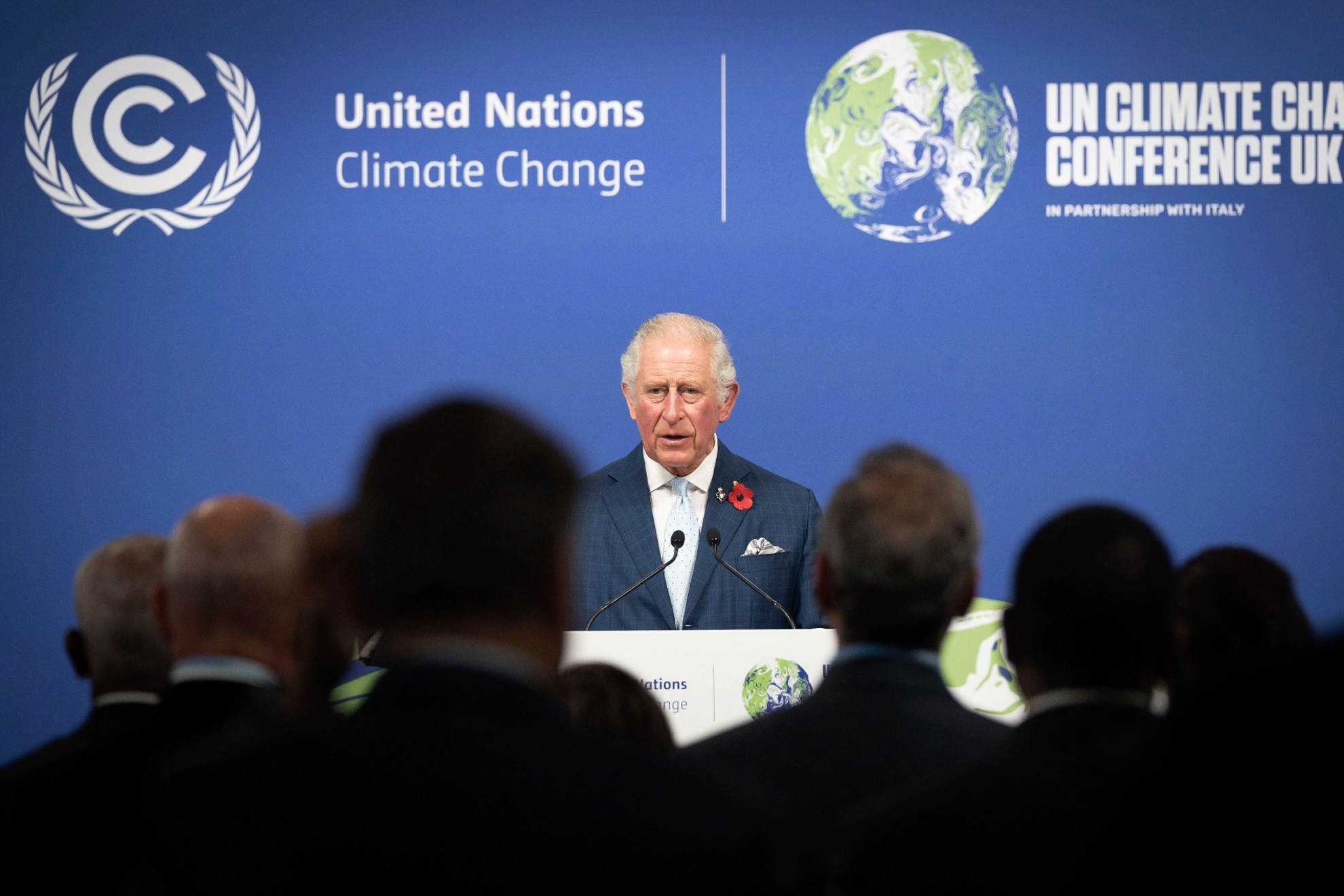 Britain's then-Prince Charles addresses a Commonwealth Leaders' Reception. / AP