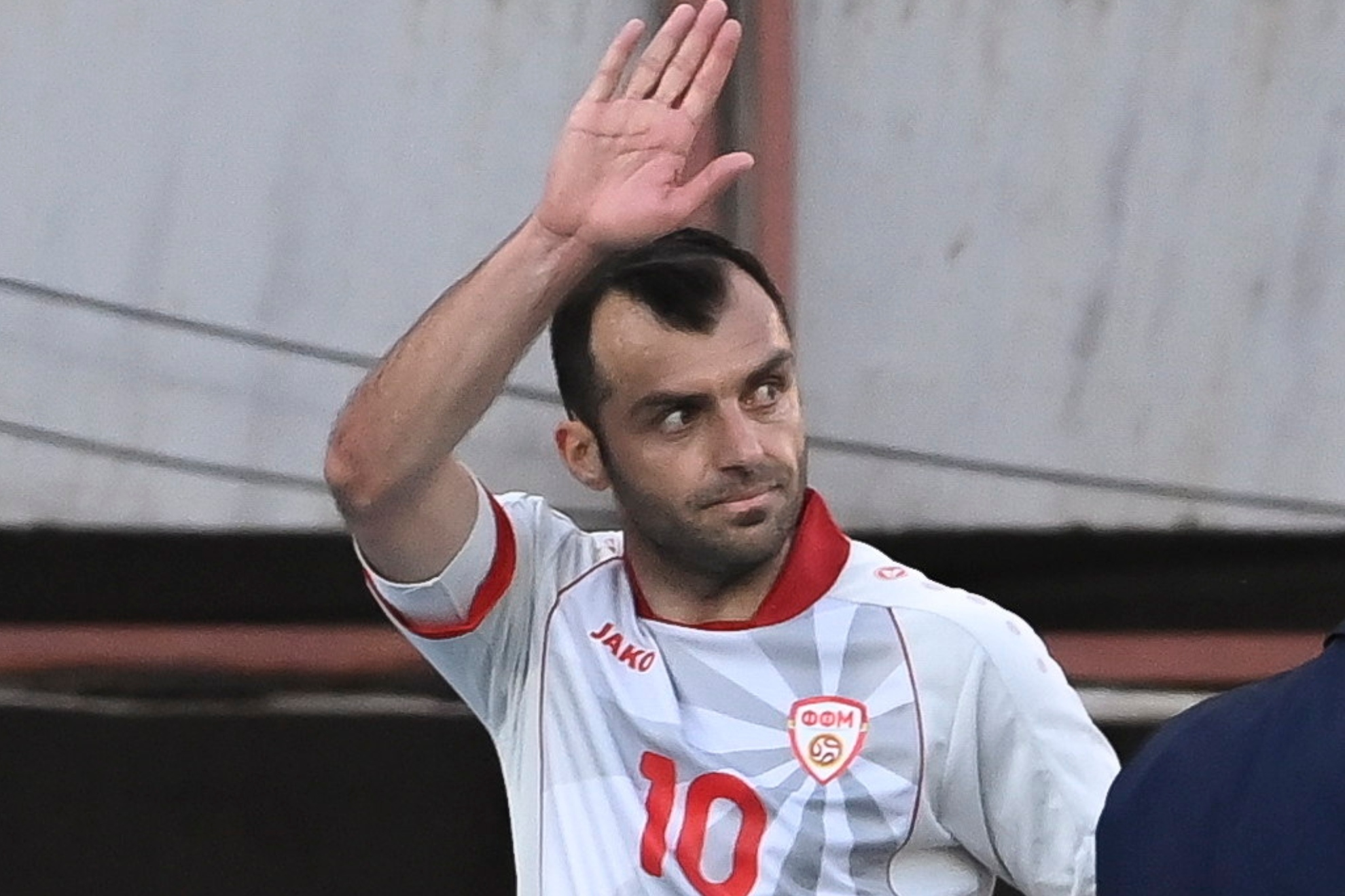 Goran Pandev, en un partido con Macedonia del Norte. EFE