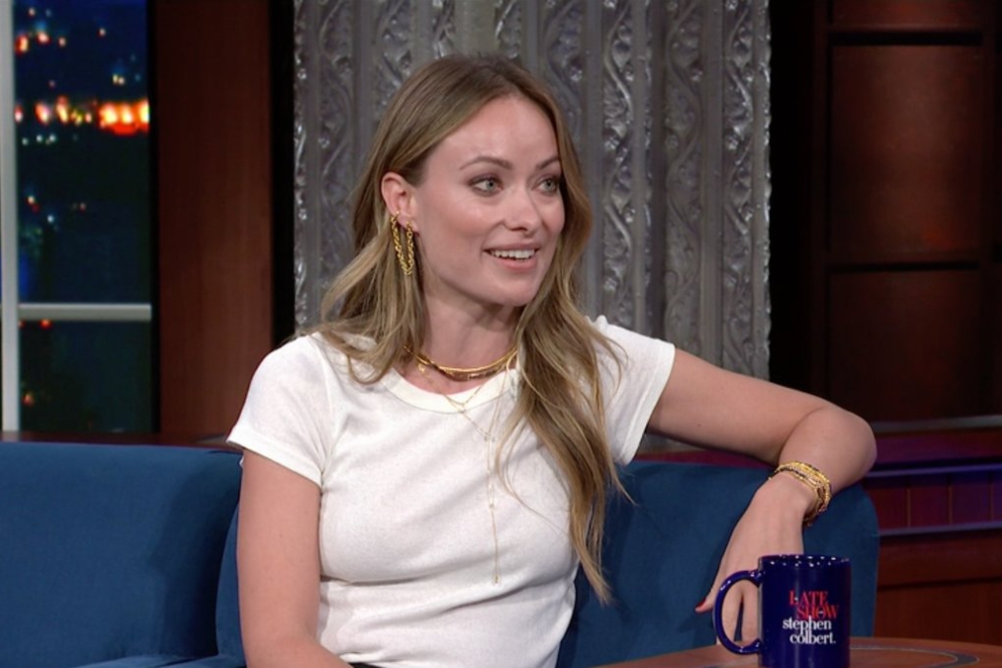 Olivia Wilde at 'The Late Show' - Twitter