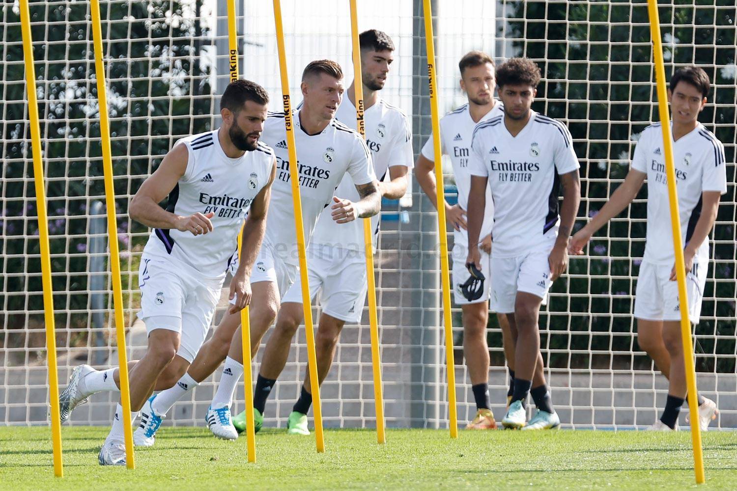 Entrenamiento del Real Madrid este viernes en Valdebebas. REALMADRID.COM
