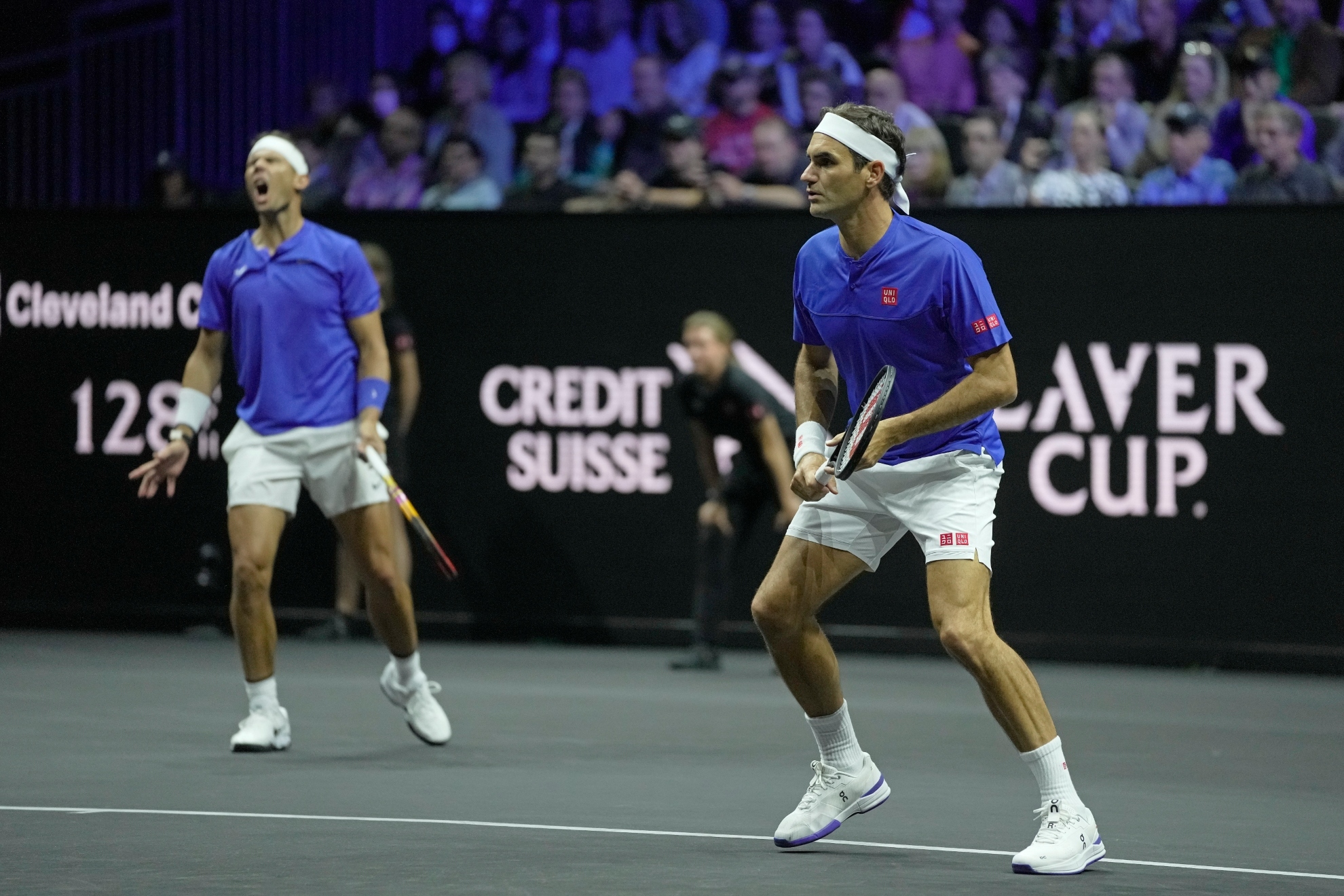 Nadal y Federer, en acción