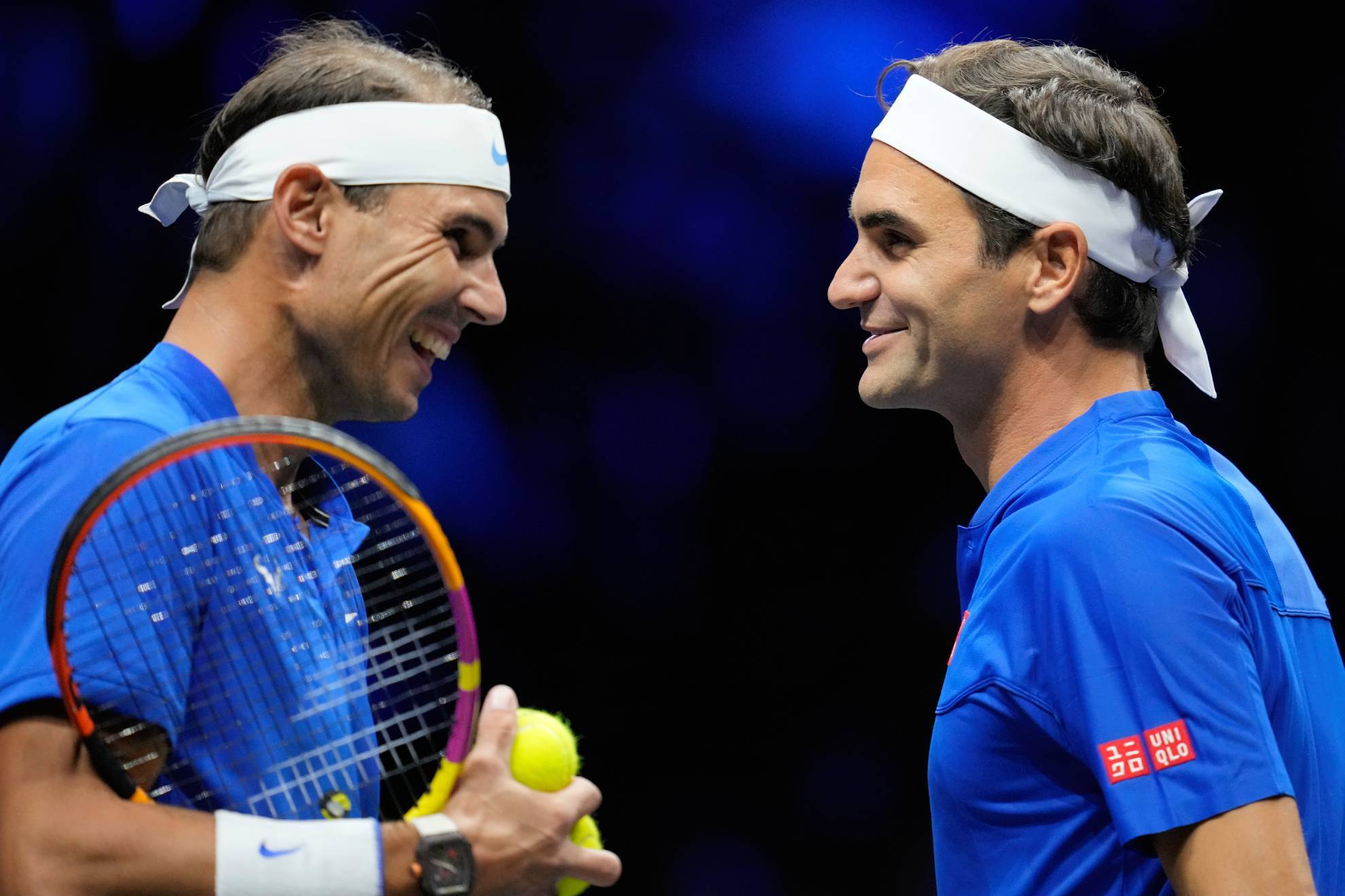 Nadal y Federer, en el último partido como tenista de Roger / AP