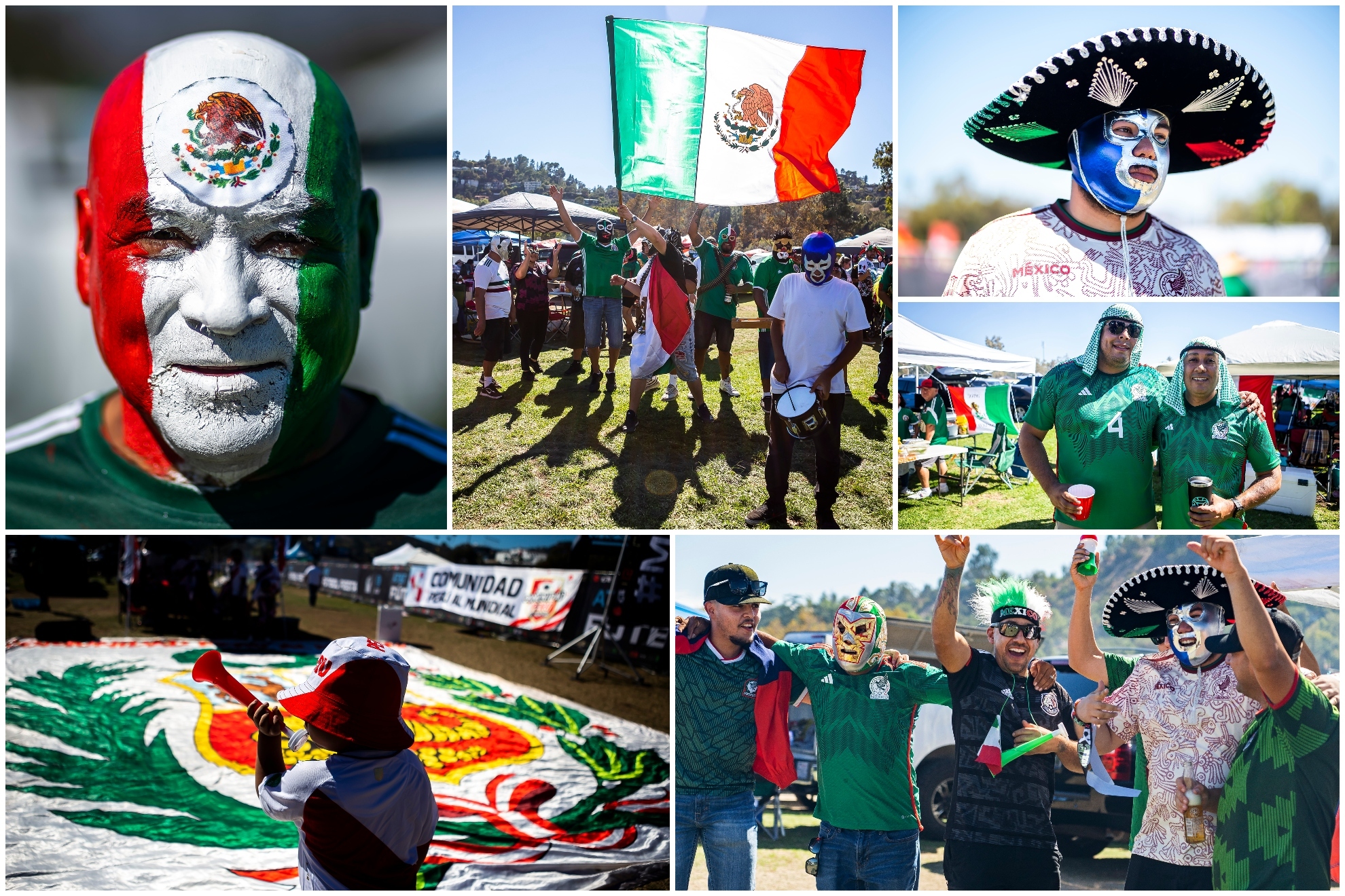La afición pinta de tricolor el Rose Bowl para el partido entre México y Perú. Imago 7