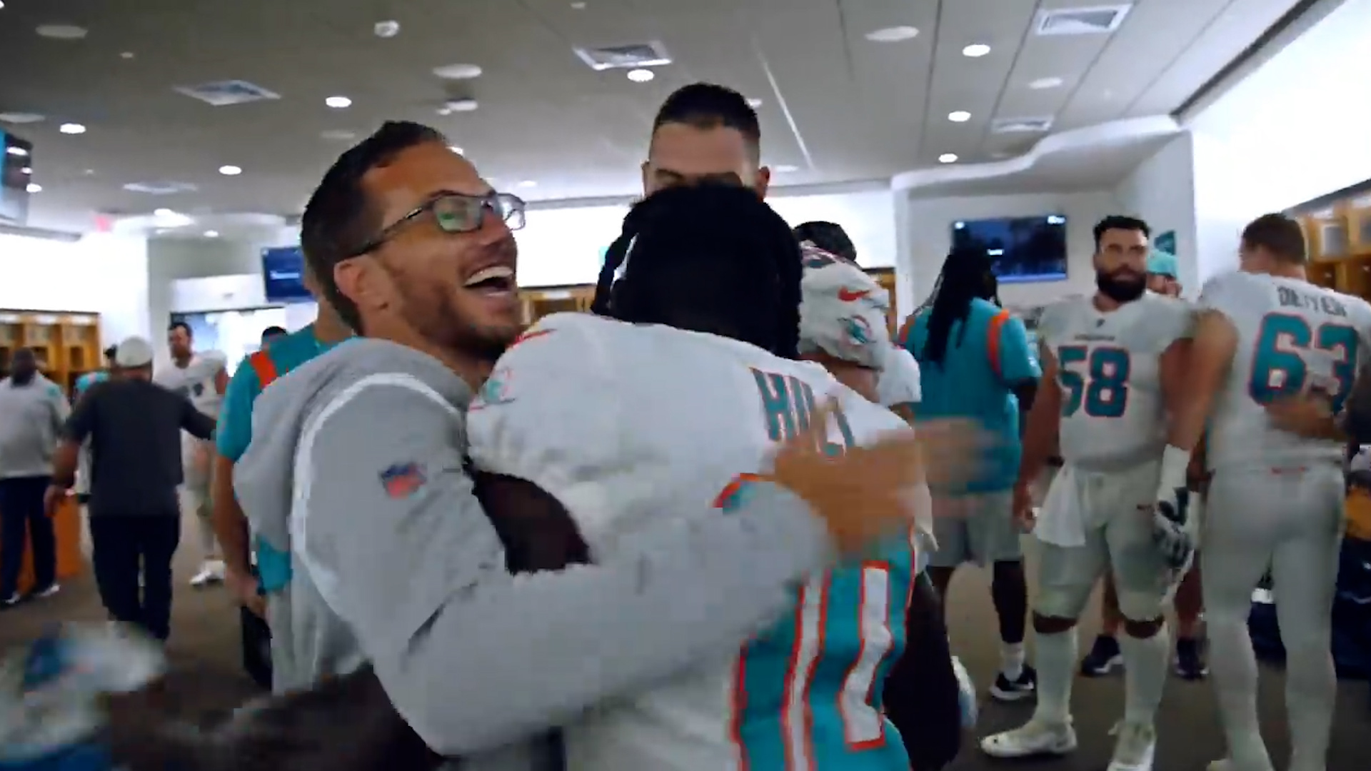 Crazy scenes inside Miami Dolphins dressing room after weekend win