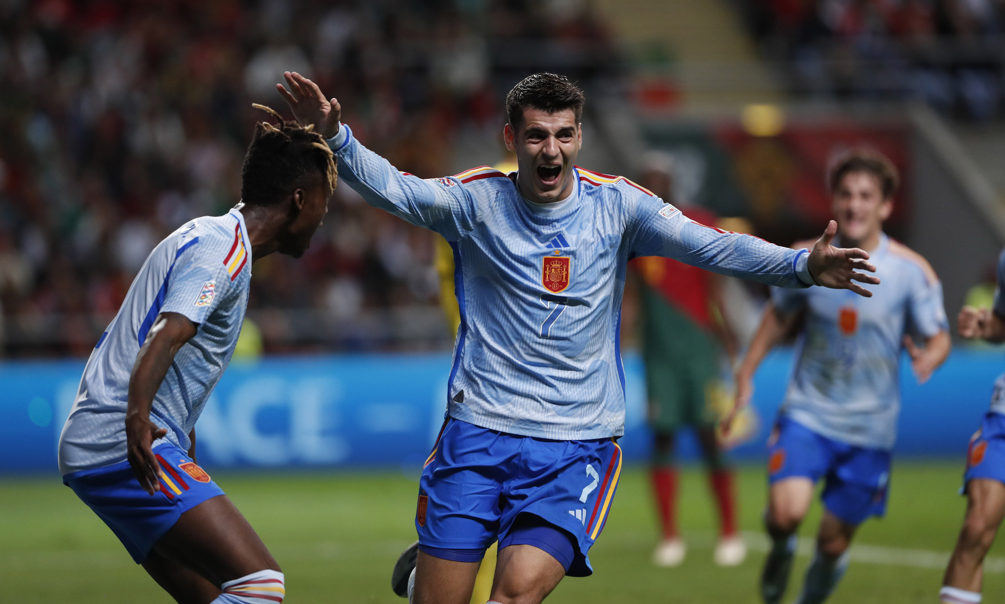 Alvaro Morata celebrates goal